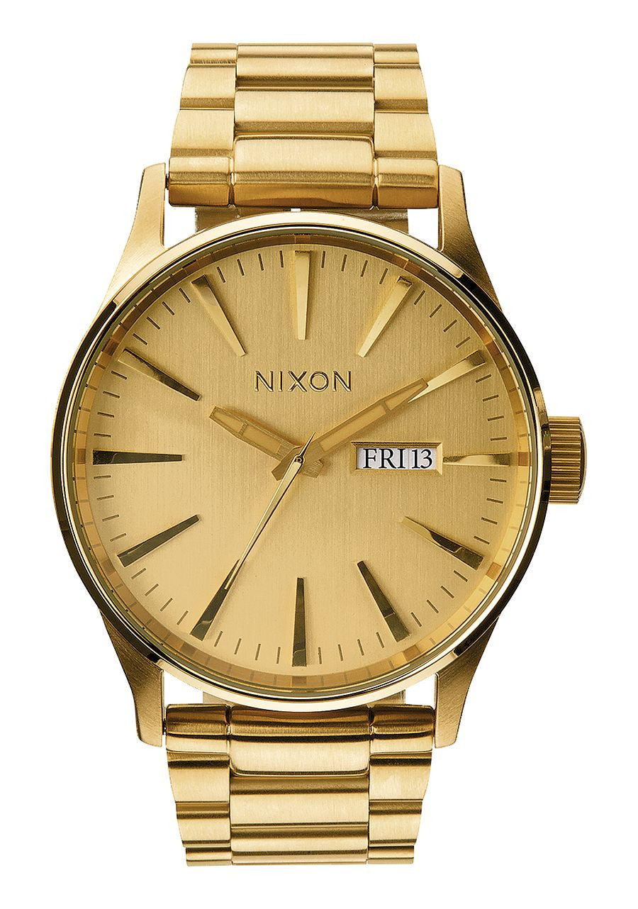 Nixon Sentry SS 42mm All Gold Stainless Steel Watch - Luxury Timepiece for Men, Water Resistant, Perfect for Business, Casual & Outdoor Activities