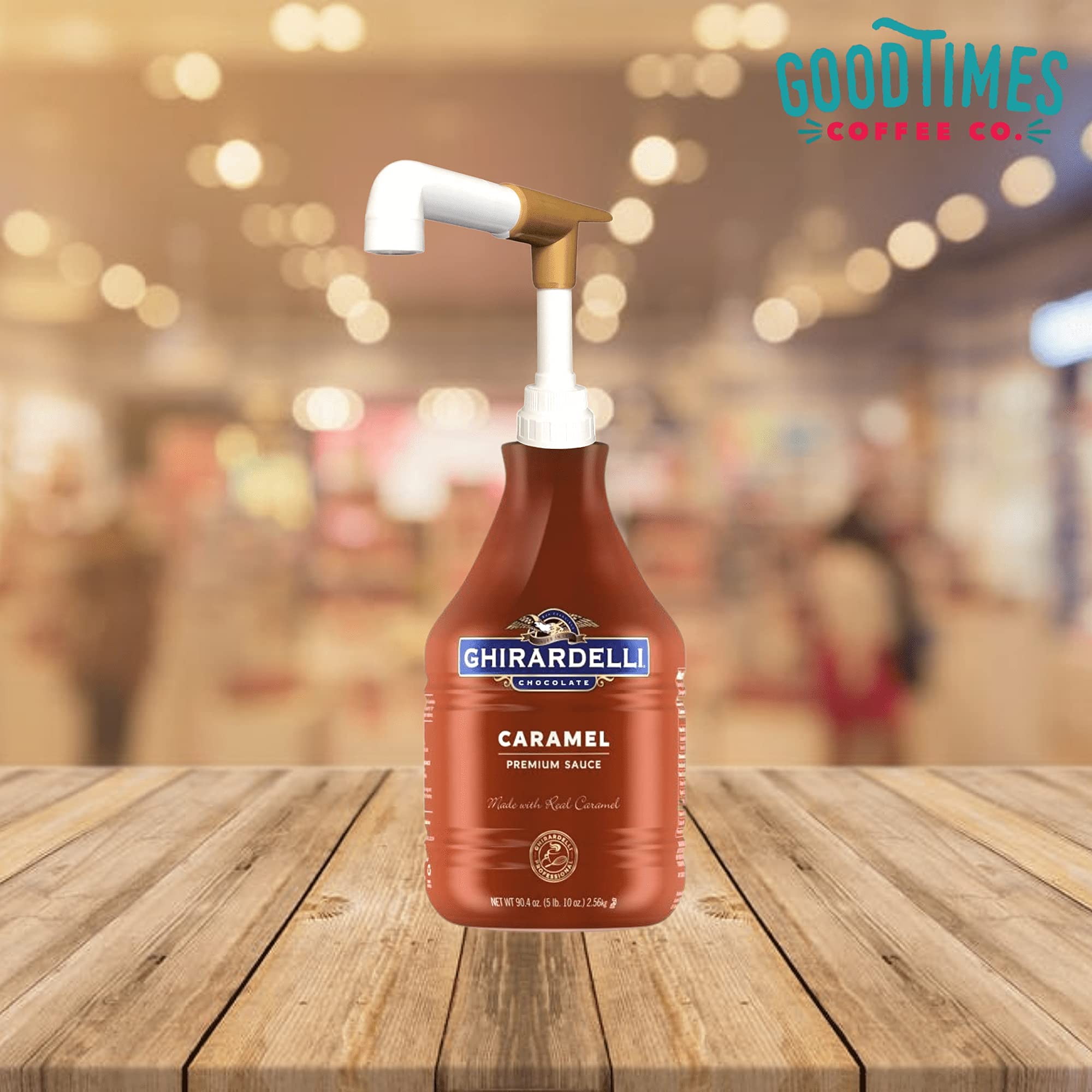 Good Times Coffee Co. Sauce Pump Dispenser - Compatible with Ghirardelli 87.3-90.4 oz Bottles | Durable & Leak-Proof Syrup Dispenser for Coffee Shops, Bakeries & Home Use | Perfect for Chocolate, Caramel & Syrup Bottles