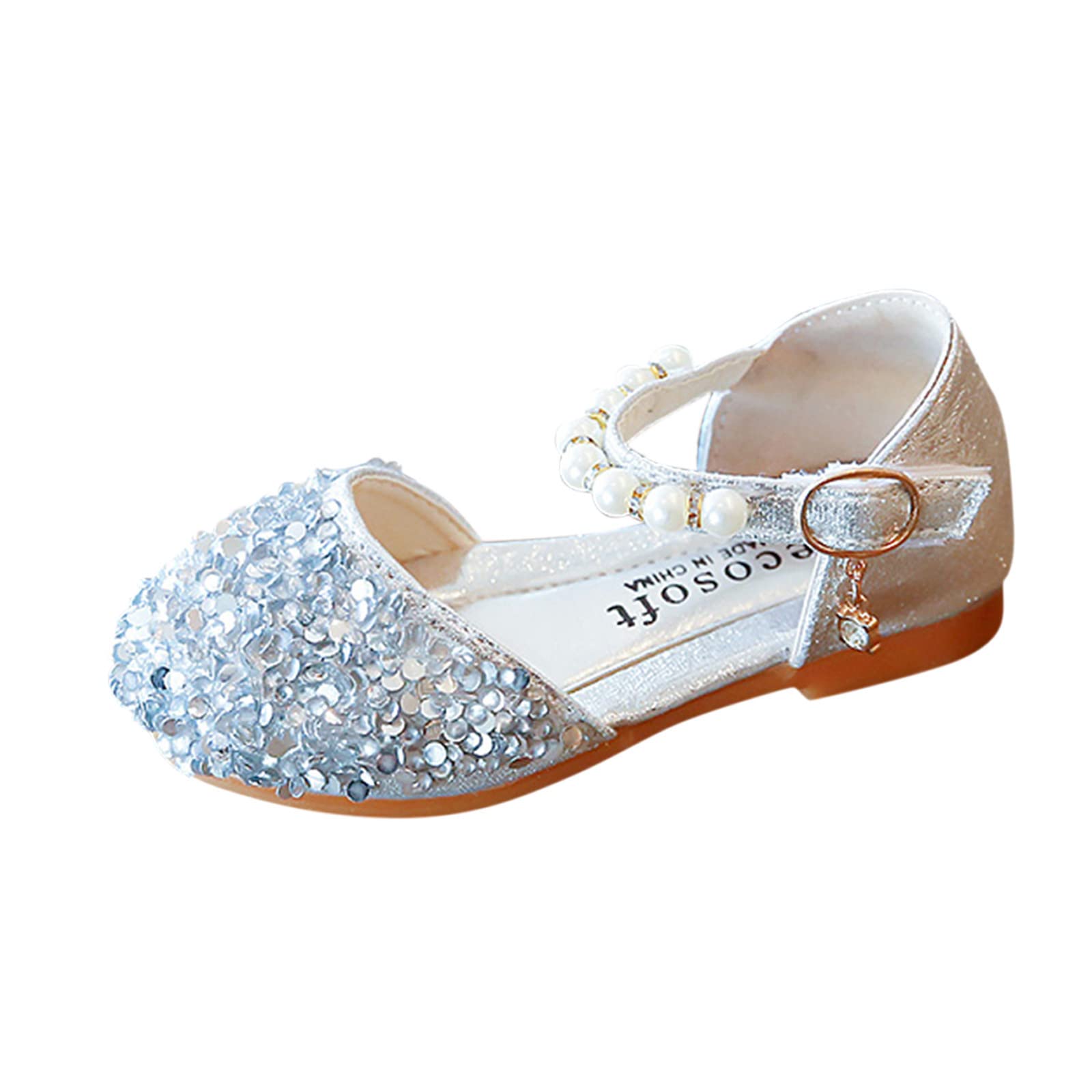 Sparkly Girls Mary Jane Shoes - Glitter Wedding & Party Flats for Toddler & Kids - Perfect for Special Occasions, Flower Girl Dresses & Birthday Celebrations