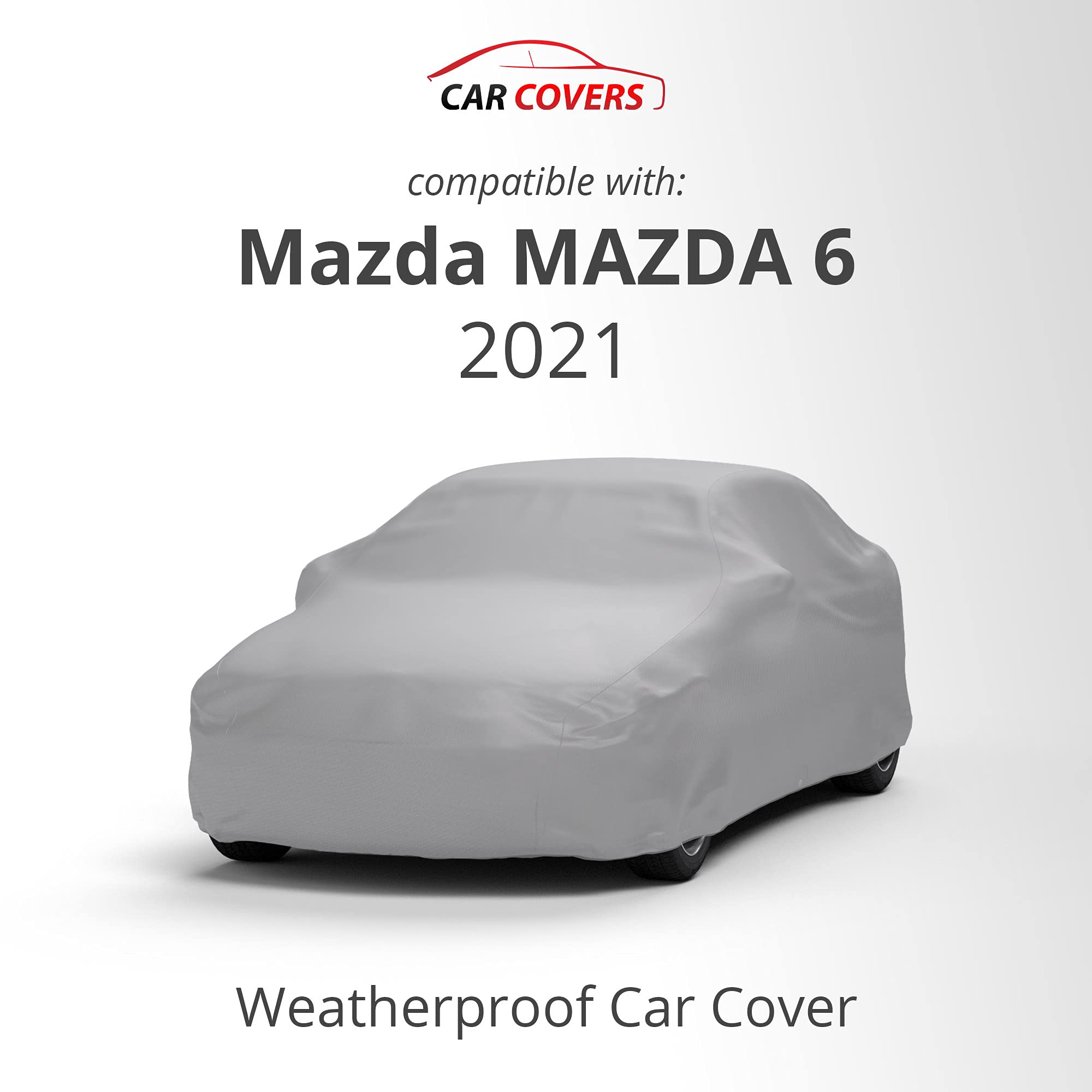 Weatherproof Car Cover for Mazda 6 2021 - Outdoor Waterproof Vehicle Protection with Anti-Theft Cable Lock | Durable All-Season Car Accessories for Snow, Rain, Sun Protection & Long-Term Parking