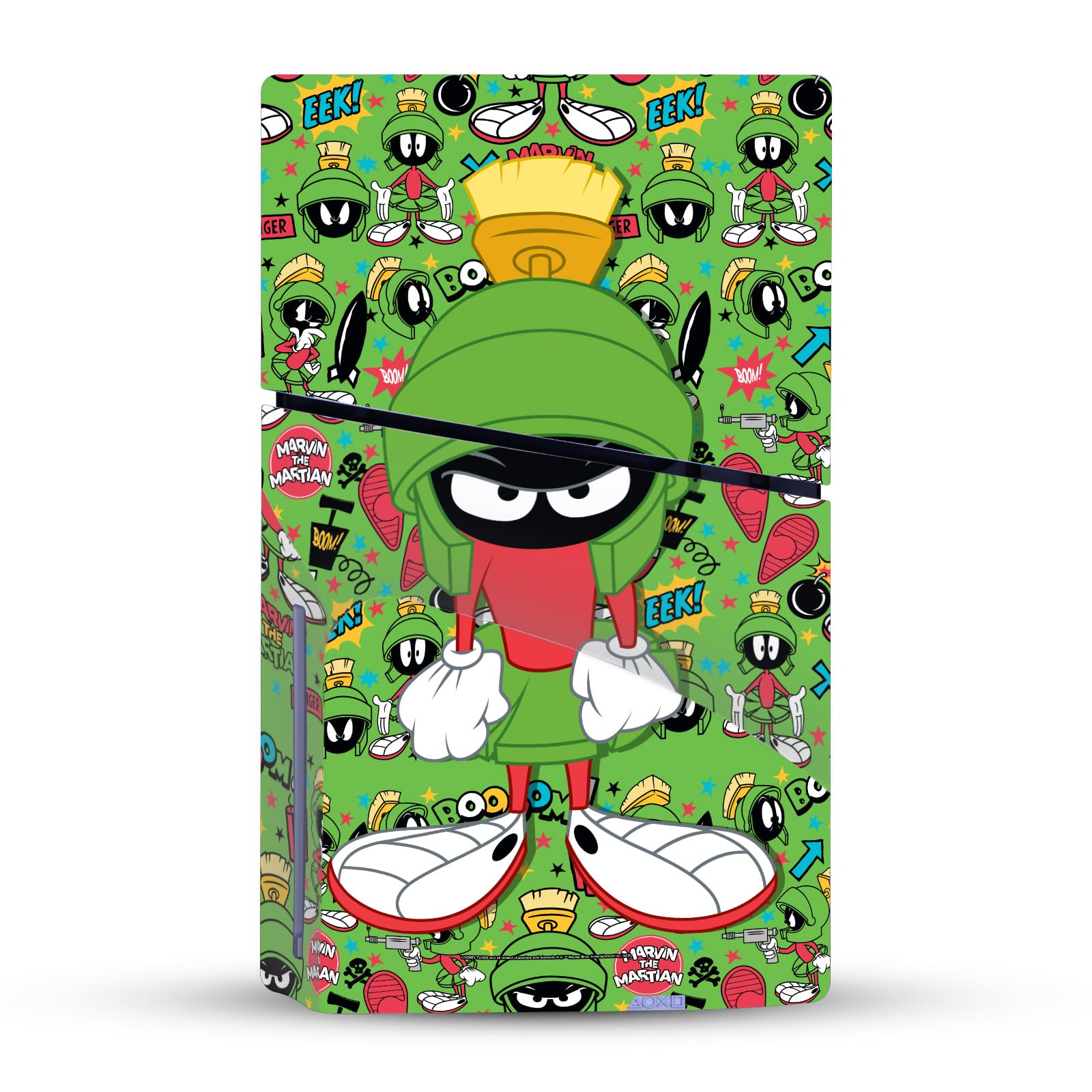 Official Looney Tunes Marvin The Martian Vinyl Skin Sticker for Sony PS5 Slim/Pro Disc Console & DualSense Controller - Gaming Decal for Playstation 5 Accessories | Perfect for Customizing Your Gaming Setup