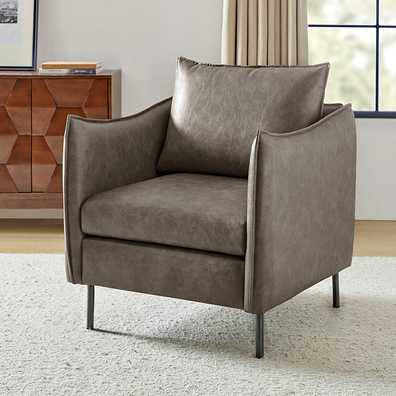Felix Faux Leather Armchair - Modern PU Leather Accent Chair for Living Room, Office & Lounge - Comfortable Mid-Century Style Seating for Home Decor