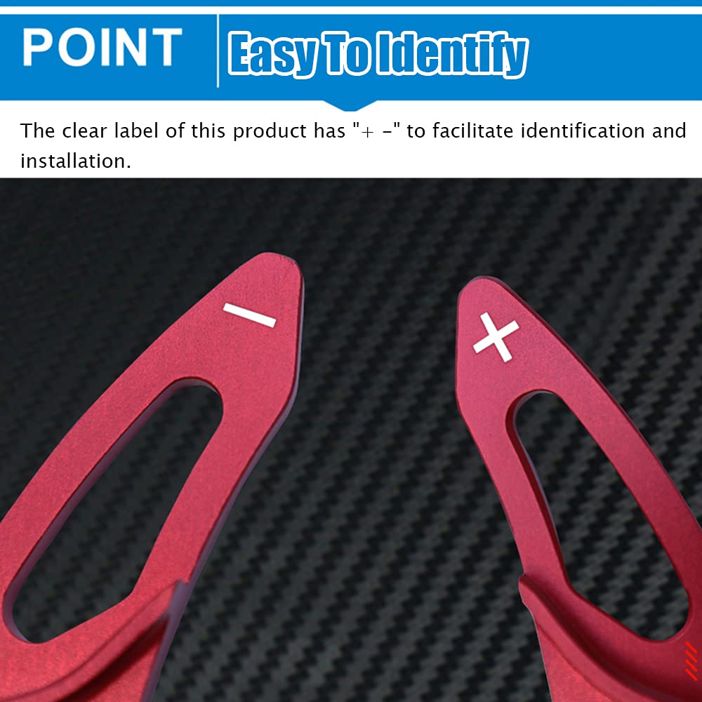 Premium Aluminum Steering Wheel Paddle Shifter Extensions - Red (2PCS) Compatible with Honda FIT 2015-2020 & HR-V 2016-2021 | Interior Car Accessories for Enhanced Driving Experience & Sporty Look
