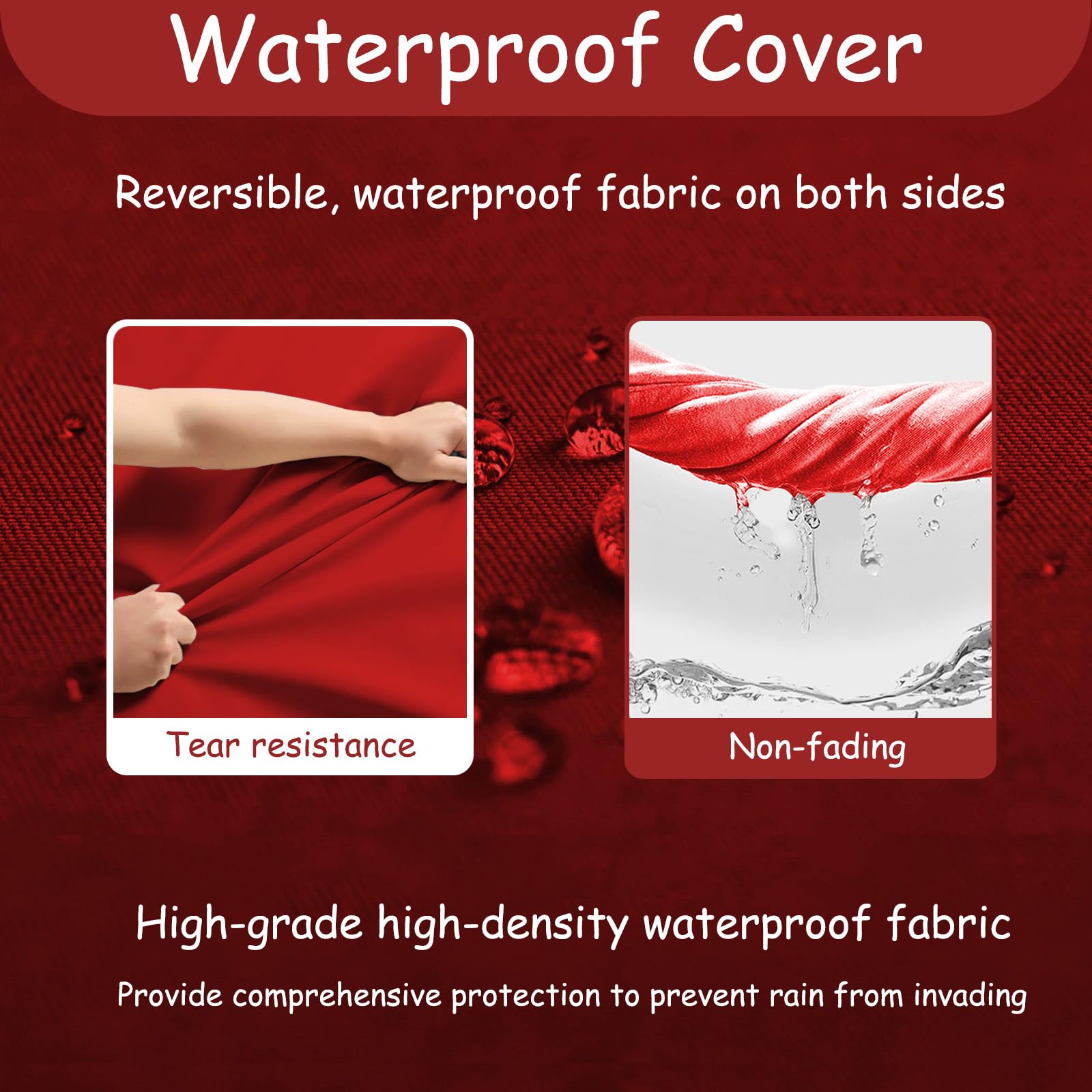 Waterproof Outdoor Sectional Couch Cushion Covers - 12-Piece Set with Zipper for Rattan Patio Furniture (Red) | Durable Replacement Slipcovers for Garden, Poolside & Backyard Lounge