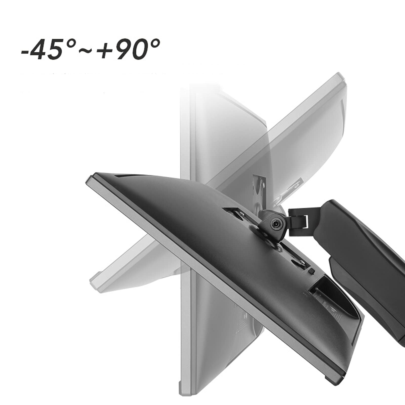 Heavy Duty Dual Monitor Arm Stand - Adjustable Gas Spring Desk Mount for 17