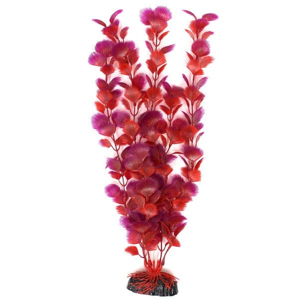 16 Pack Red Palm Plastic Aquarium Plants - Realistic Fish Tank Decorations for Tropical & Freshwater Aquariums - Perfect for Betta Fish, Goldfish & Aquatic Pets