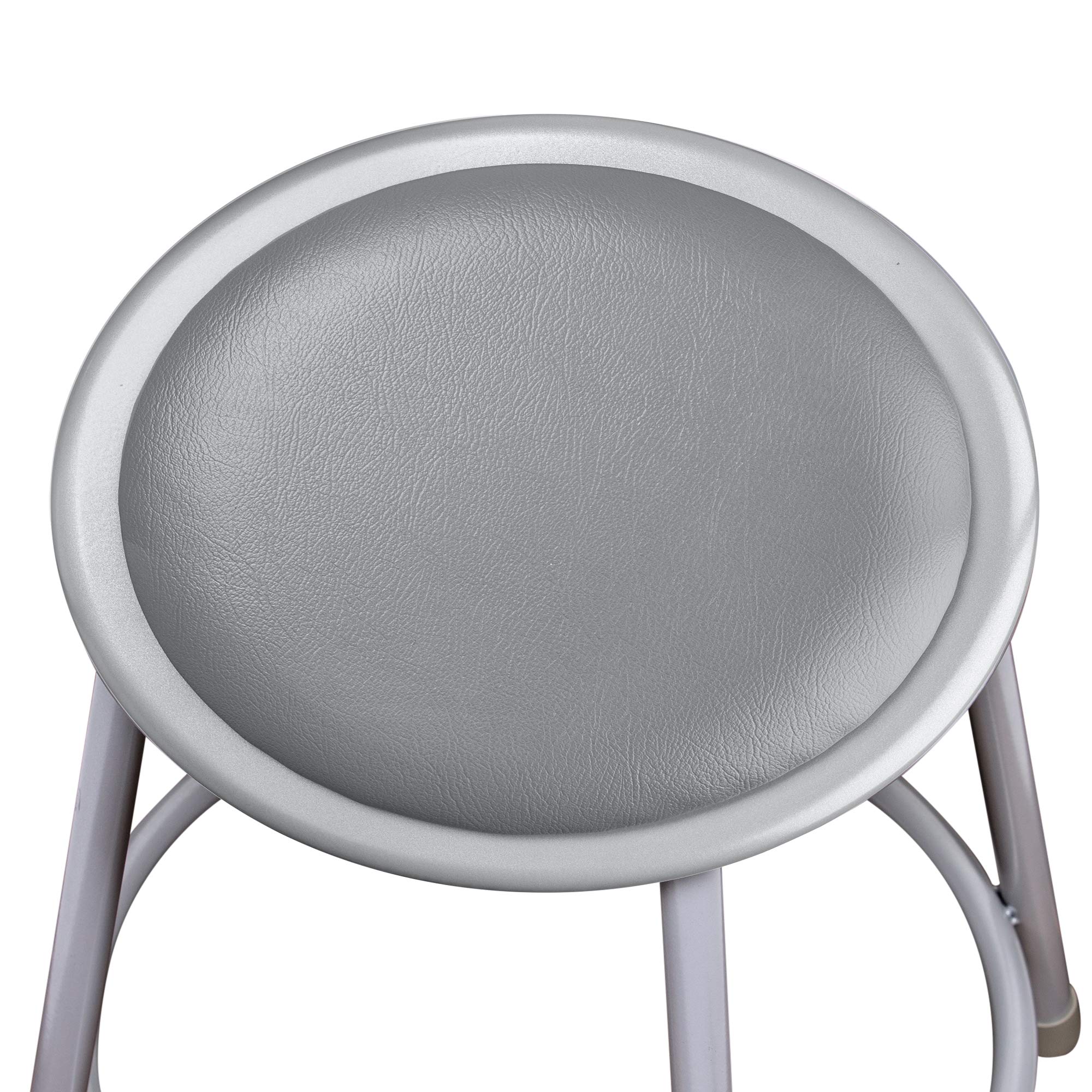 OEF Furnishings (2 Pack) Grey Vinyl Padded Bar Stools 30 Inch Height - No Assembly Required - Perfect for Kitchen Island, Breakfast Nook & Home Bar Seating