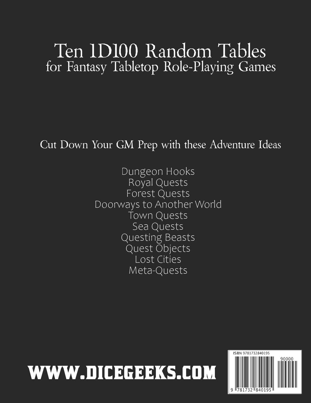 The Book of Random Tables: Quests - Fantasy RPG Adventure Ideas for D&D, Pathfinder & Tabletop Games | Perfect for Game Masters & Dungeon Masters