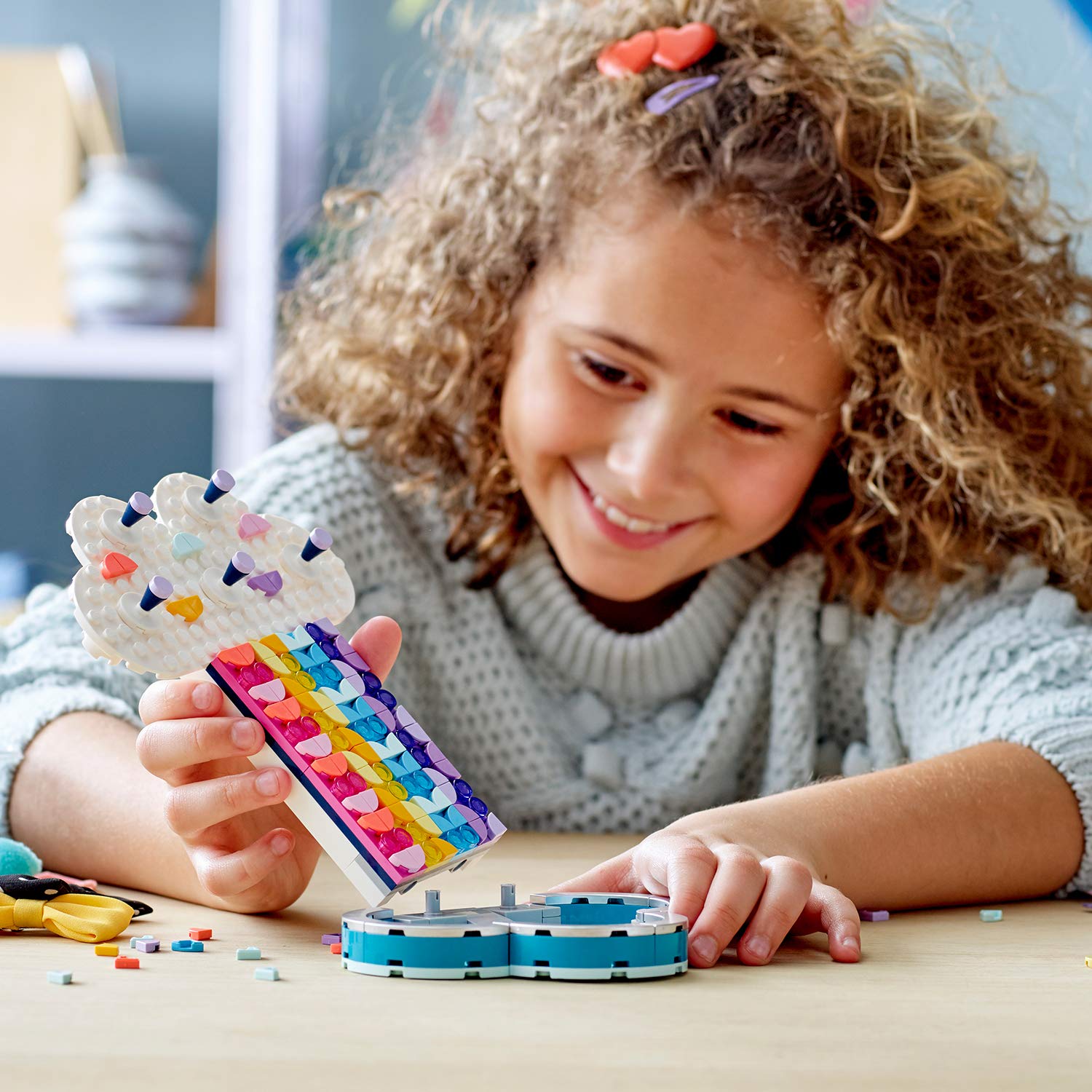 LEGO DOTS Rainbow Jewelry Holder Craft Kit - DIY Creative Decor for Kids Ages 6+ with 213 Pieces (41905) - Perfect for Bedroom Decor & Gift Ideas