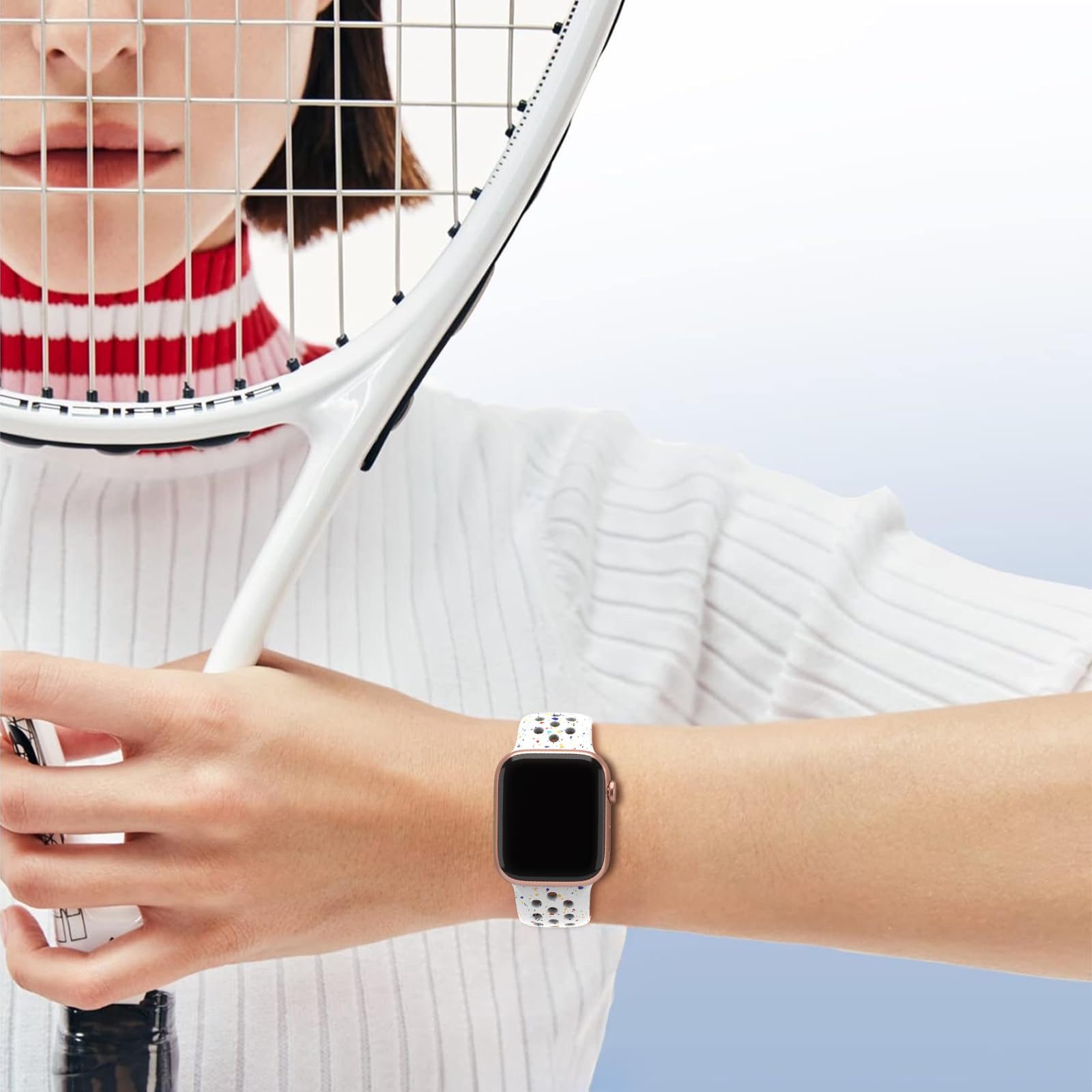 Eco-Friendly Recycled Silicone Apple Watch Bands 38mm 40mm 41mm - Soft Breathable Sport Strap for iWatch Series 9/8/7/6/5/4/3/2/1/SE - Unisex Design for Men & Women - Perfect for Workouts, Running & Everyday Wear