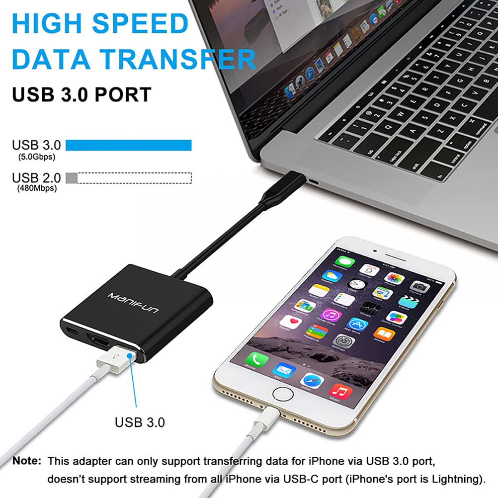 USB C to HDMI Multiport Adapter - 6-in-1 Thunderbolt 3/4 Compatible Digital AV Converter for MacBook Pro/Air, Samsung Phones & Smart TVs - Perfect for Home Theater, Office Presentations & Mobile Workstations