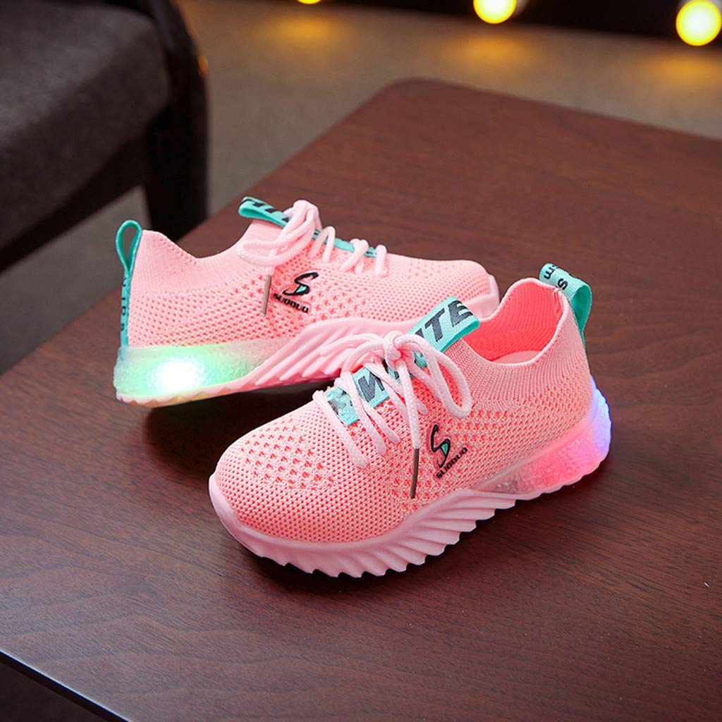 Breathable LED Light Up Flashing Sports Shoes for Kids - Non-Slip Tennis, Athletic Running & Walking Shoes | Boys & Girls Sneakers for Playground, Gym & Outdoor Activities