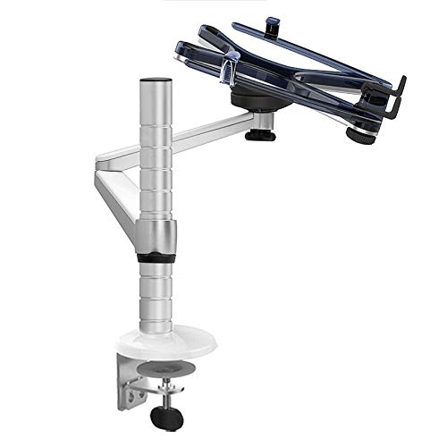 360° Rotating Aluminum Alloy 2-in-1 Tablet & Laptop Stand - Adjustable Dual Arm Desktop Holder for Office, Home & Bedroom Use - Perfect for Work, Study & Entertainment