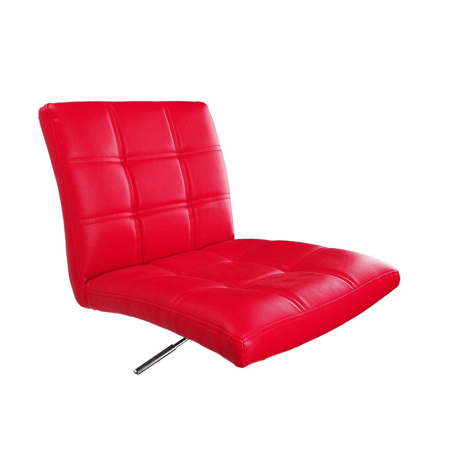 Modern Square Back Bar Stools Set of 2 - Adjustable Height Swivel Bar Chairs with Back Support, Red - Perfect for Kitchen Islands, Home Bars & Breakfast Nooks