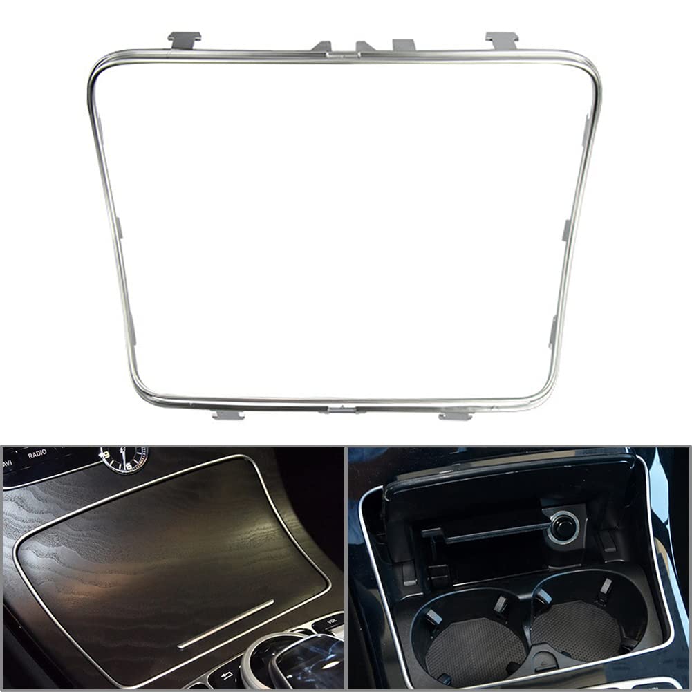Premium ABS Cup Holder Frame & Ashtray Trim Cover for Mercedes C Class W253 W205 GLC200 (2015-2019) - Durable Upgrade Accessory for Car Interior Organization & Stylish Protection
