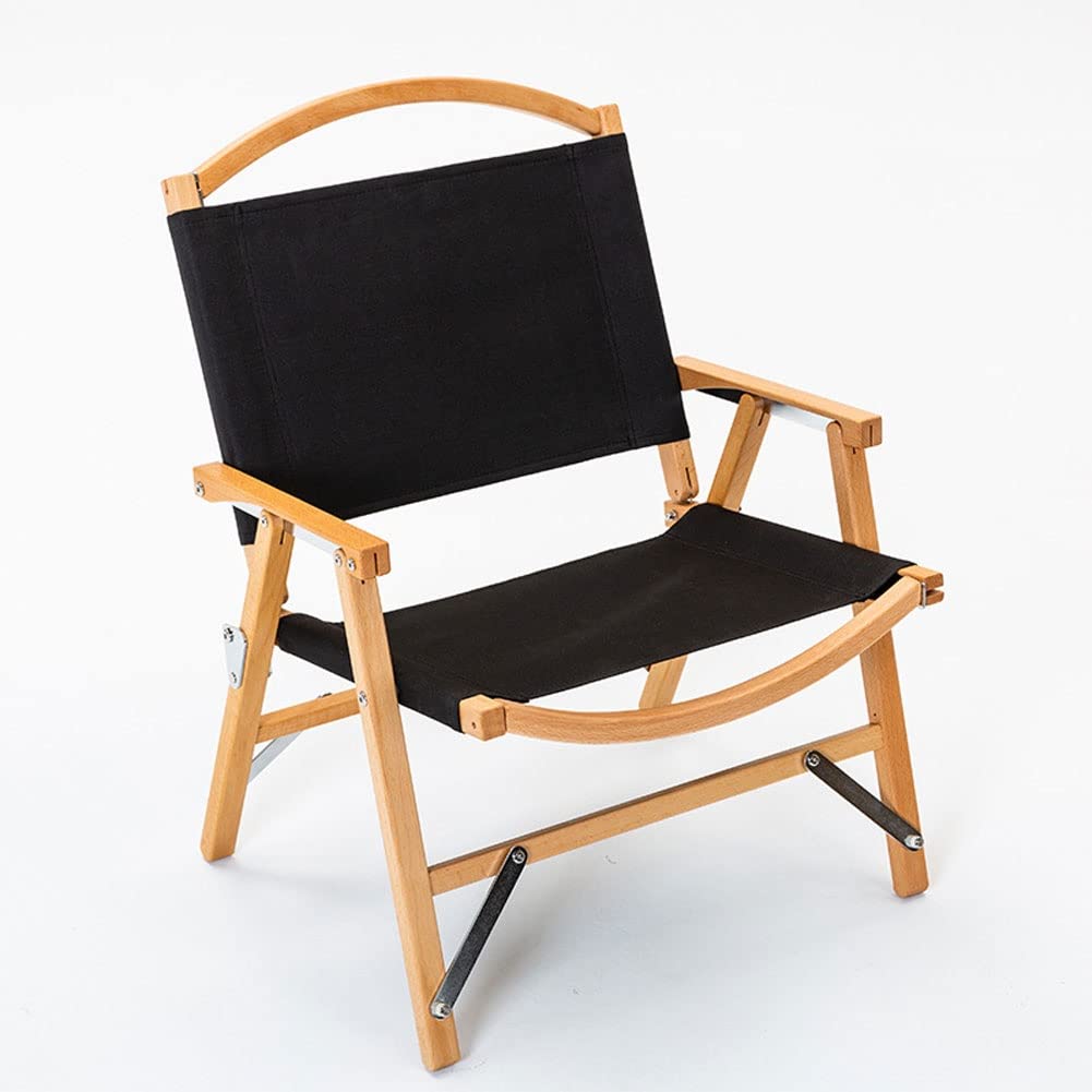 Portable Folding Camping Chair - Solid Wood Outdoor Stool with Backrest for Hiking, Picnics & Beach | Lightweight & Durable (Color: Brown) - Perfect for Backyard, Camping & Travel