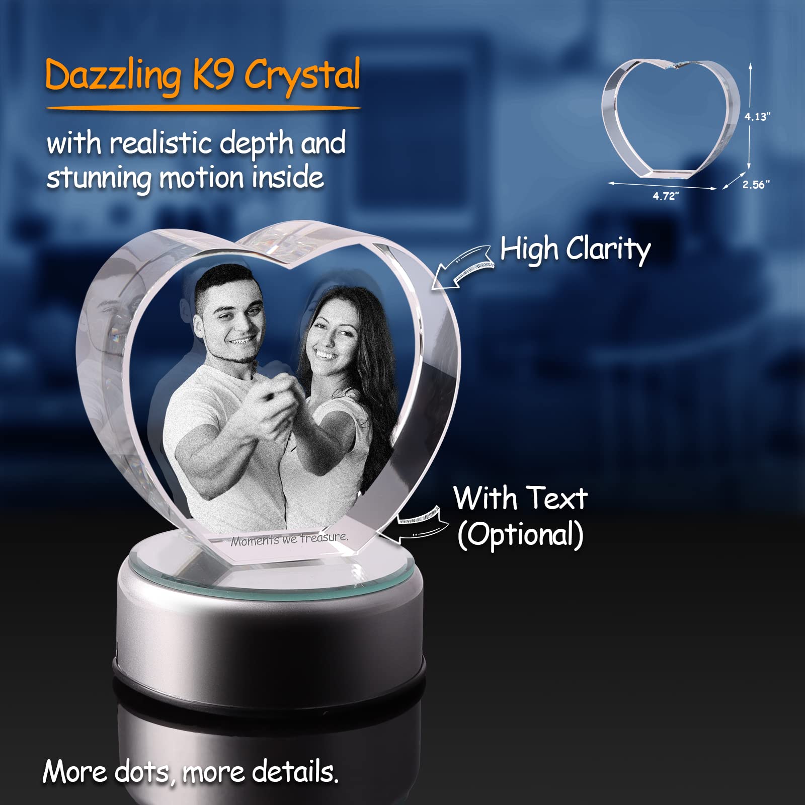 3D Crystal Photo Personalized Gift - Custom Engraved Keepsake for Dad, Mom, Him, Her, Wife & Husband | Unique Anniversary, Birthday & Father's Day Present | Perfect Memorial Gift for Pet Lovers | Home Decor, Office Display & Special Occasion Gift
