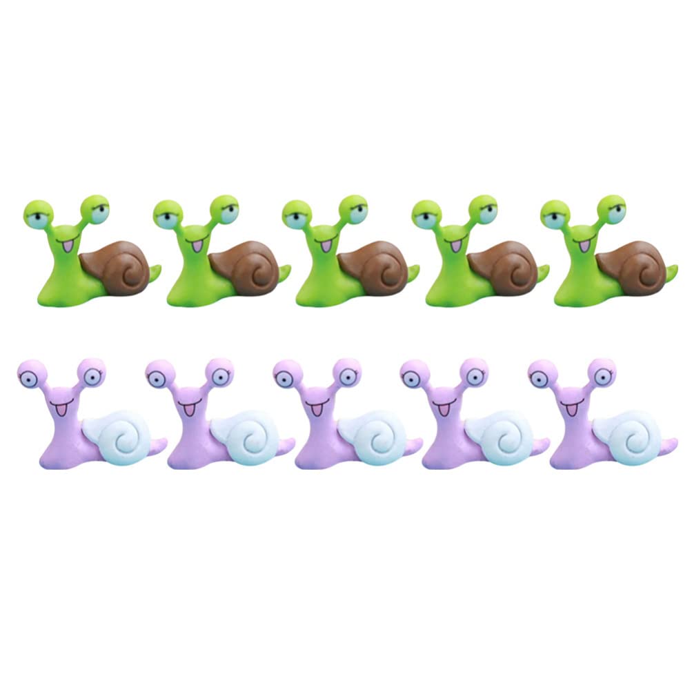 NUOBESTY Mini Snail & Tortoise Resin Figurines - Tiny Animal Sculptures for DIY Terrariums, Fairy Gardens, Plant Pots & Home Decor | Cute Micro Landscape Ornaments for Succulent Displays & Craft Projects