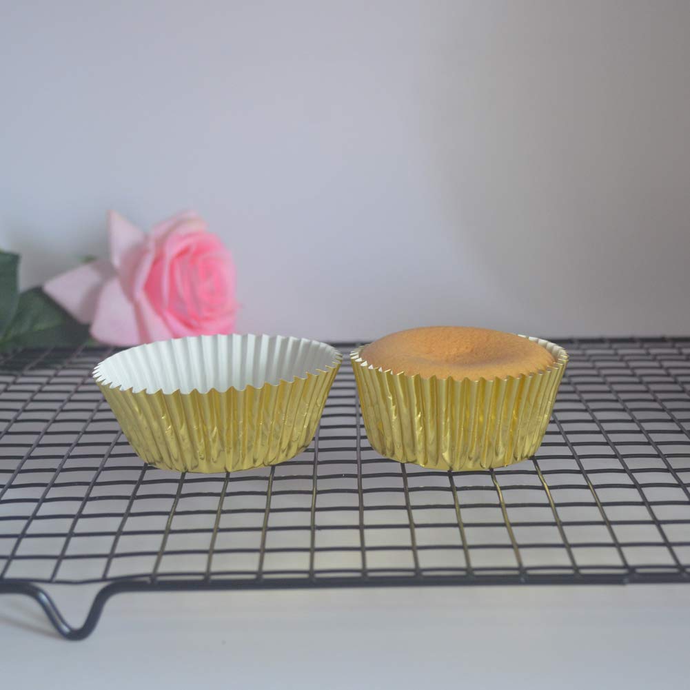 Premium Gold Foil Cupcake Liners - 240 Count Standard Baking Cups for Weddings, Birthday Parties, Baby Showers & Special Events - Elegant Dessert Presentation for Professional Bakers & Home Baking