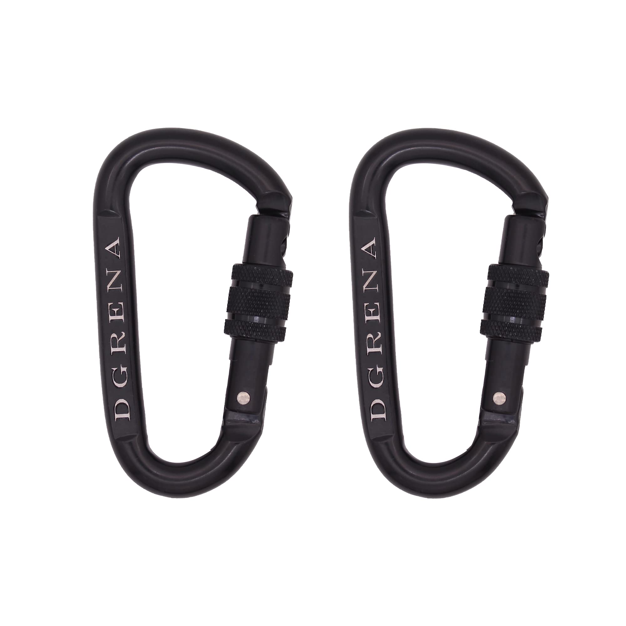 Heavy Duty Locking Carabiner Clip 2-Pack - 25KN/5510 lb Capacity Steel Alloy Climbing Carabiner - Secure for Hammocks, Camping, Hiking, Travel & Keychains - Ideal for Outdoor Adventures, Rock Climbing & Emergency Rescue Gear (Black)