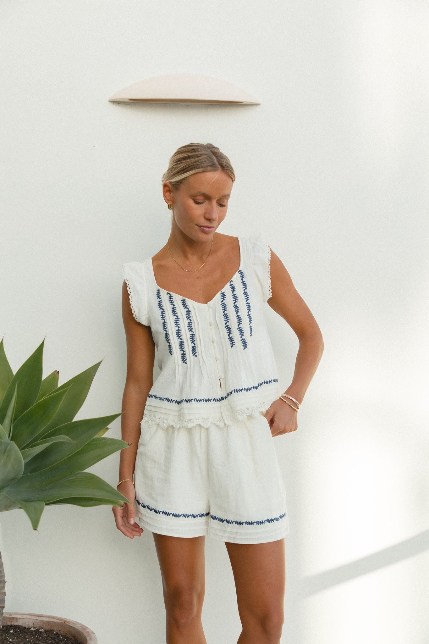 Summer Daydream Cotton Set - Soft & Breathable Women's Lounge Outfit | Perfect for Relaxing at Home, Vacation & Beach Days