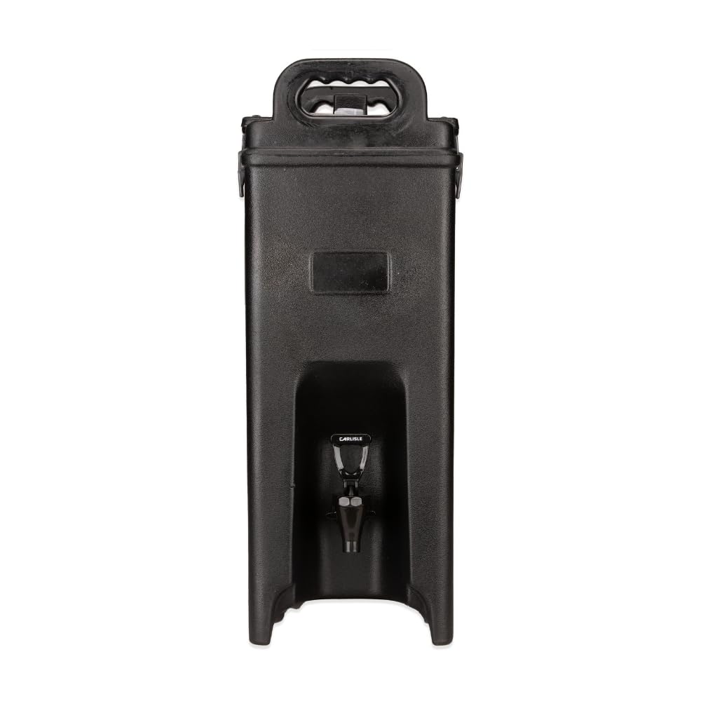 Carlisle 5 Gallon Black Insulated Beverage Dispenser with Handles - Plastic Drink Container for Catering, Events, Restaurants & Kitchens - Perfect for Iced Tea, Lemonade, Punch & Party Drinks