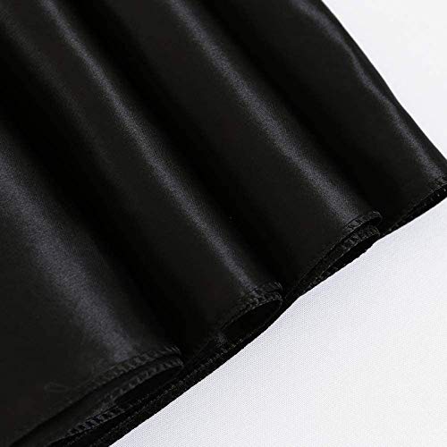 10-Piece 12x108 Inch Long Charmeuse Satin Table Runners - Premium Shiny Silk Fabric for Wedding, Birthday & Baby Shower Decor - Elegant Black Table Decor for Banquets, Parties & Special Events