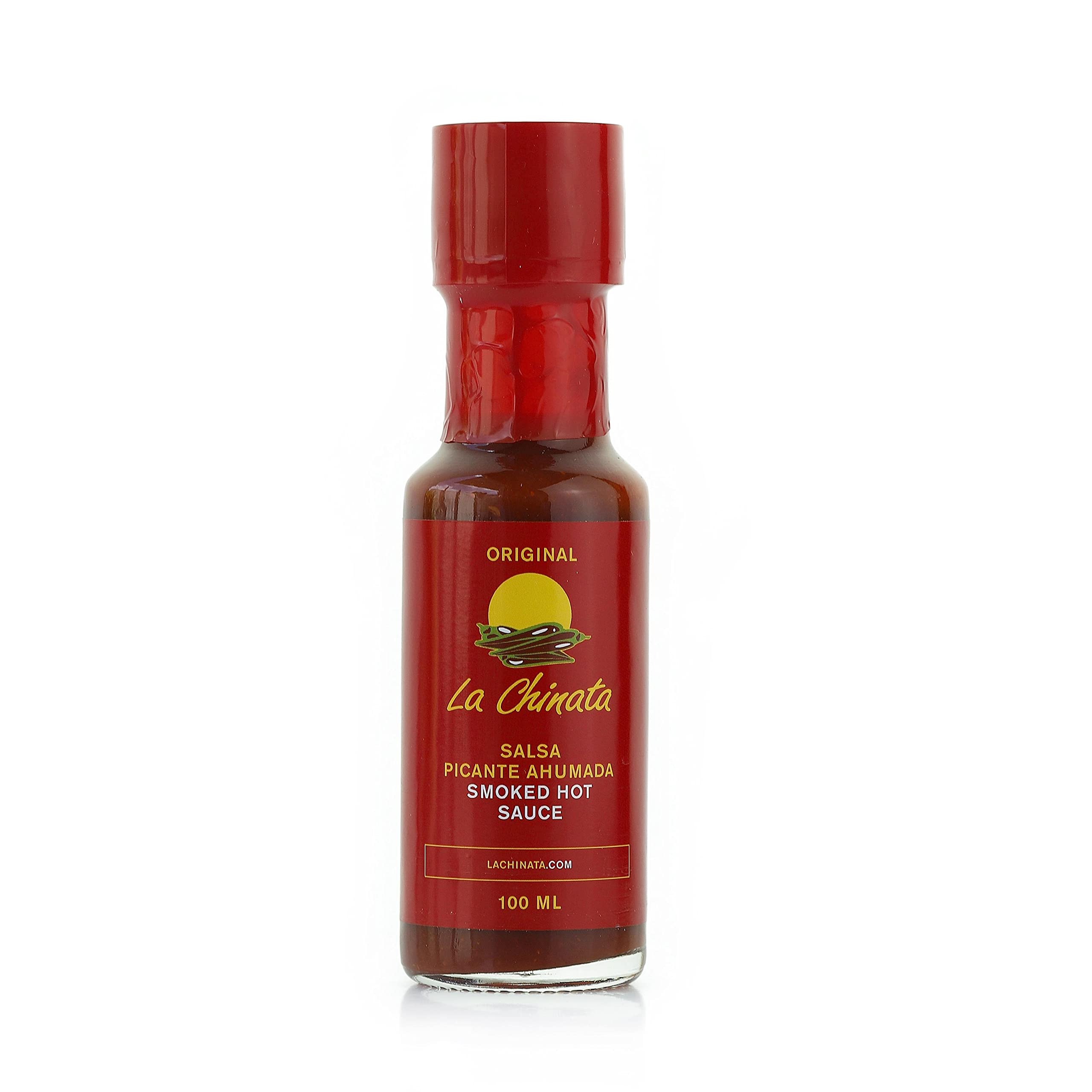 La Chinata Smoked Hot Sauce - 100ml (3.38oz) | Premium Spanish Spicy Condiment for BBQ, Tacos & Grilling | Vegan & Gluten-Free