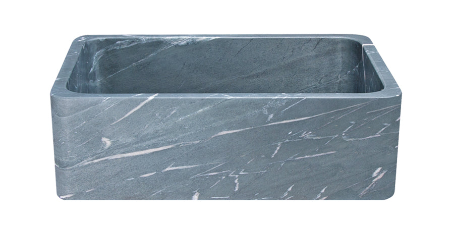 Farmhouse Charcoal Soapstone Single Bowl Kitchen Sink - 30 Inch Undermount for Rustic & Modern Farmhouse Decor - Perfect for Kitchens, Bathrooms, and Outdoor Bars