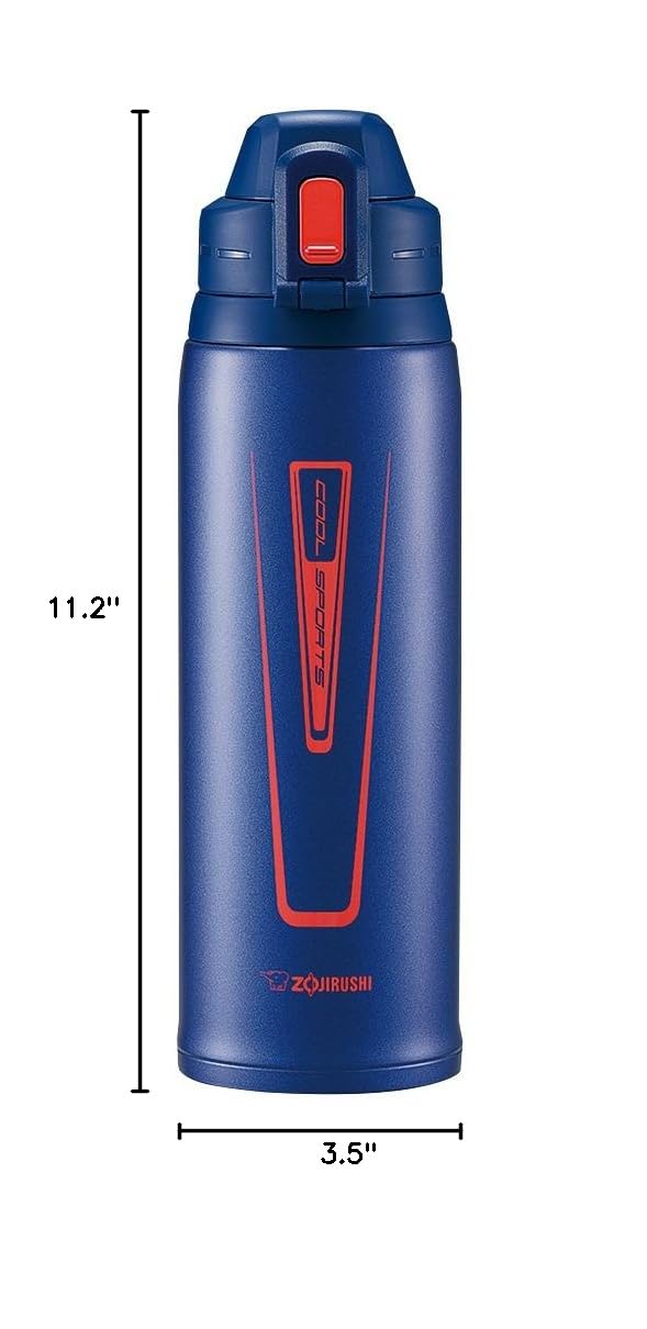 Zojirushi Stainless Steel Vacuum Insulated Water Bottle - 1.03L (35oz) Sports Thermos Flask, Orange & Navy, Keeps Drinks Hot/Cold for Hours - Perfect for Gym, Hiking, Camping & Outdoor Activities (Model SD-EC10-AD)