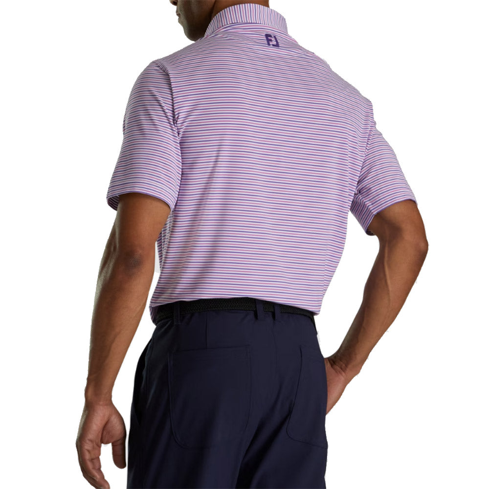 FootJoy Men's Even Stripe Golf Polo Shirt - Moisture-Wicking & UV Protection for Comfortable Golfing & Outdoor Activities