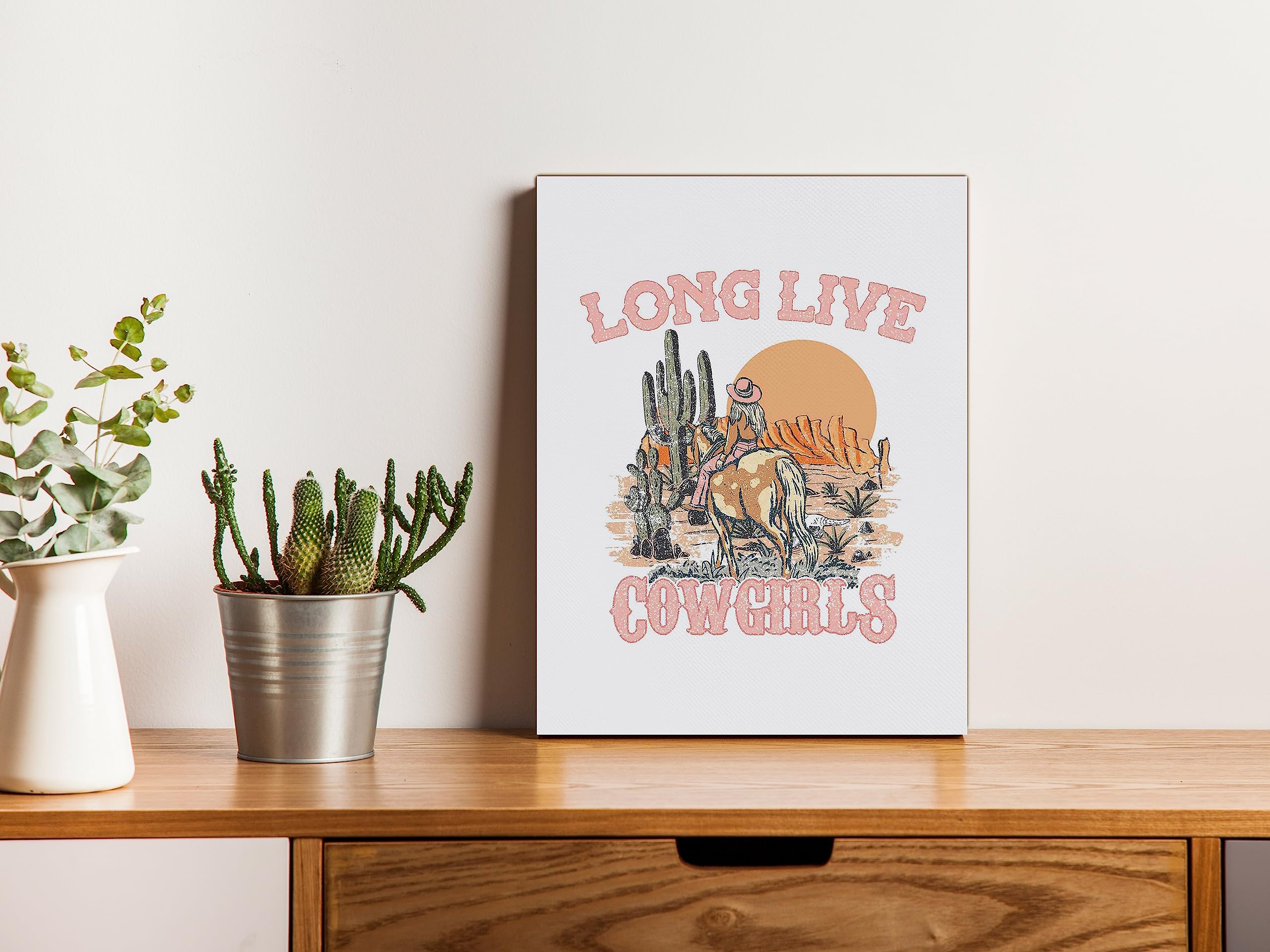 Western Cowgirl Canvas Wall Art - Nogrit Cowgirl Room Decor for Country Home, Girls Bedroom & Dorm - Long Live Cowgirls Country Theme - Perfect Western Gift for Teen Girls | Ideal for Western-Themed Bedrooms, Farmhouse Decor & Cowgirl Gifts