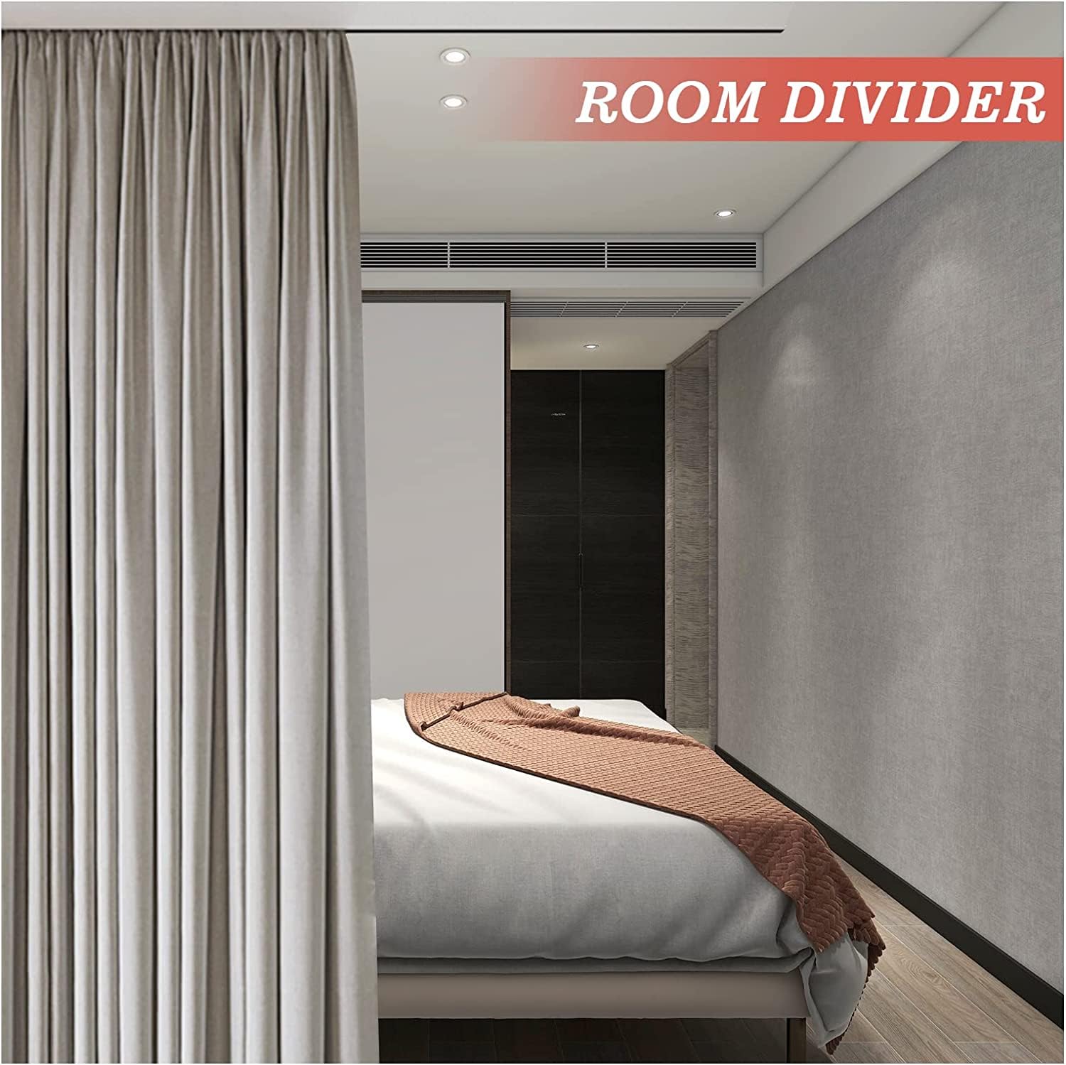 KOLAKO Flexible Curtain Track 3Ft-18Ft - Heavy Duty Aluminum Room Divider for Wall & Ceiling Mount - Perfect for Home, Office, and Commercial Space Partitions (White)