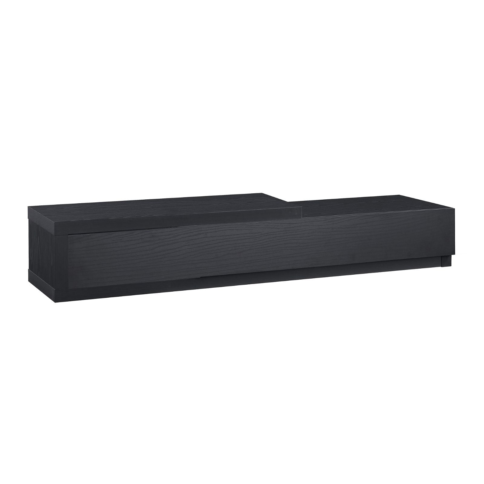Criterion Durham Extendable TV Stand 260cm - Modern Lowline TV Unit in Black Oak for Living Room & Home Theater Setup