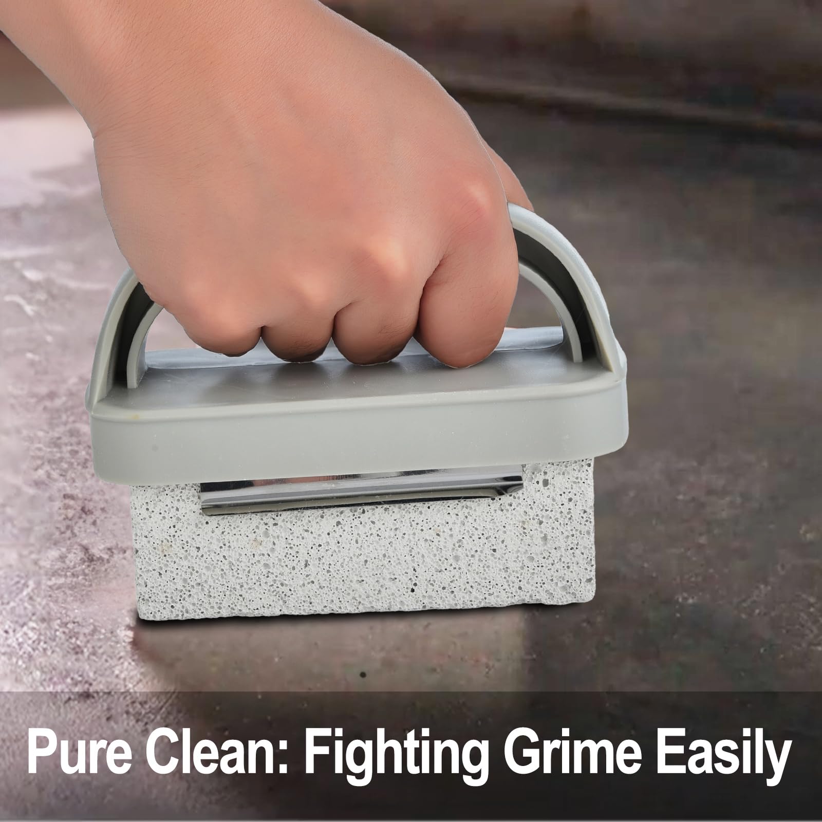 **Blackstone Griddle Cleaning Kit - Heavy-Duty Metal Scraper, 2 Grill Cleaning Blocks, 6 Scouring Pads with Holder - Ultimate Flat Top Maintenance Set for Outdoor Cooking & BBQ**