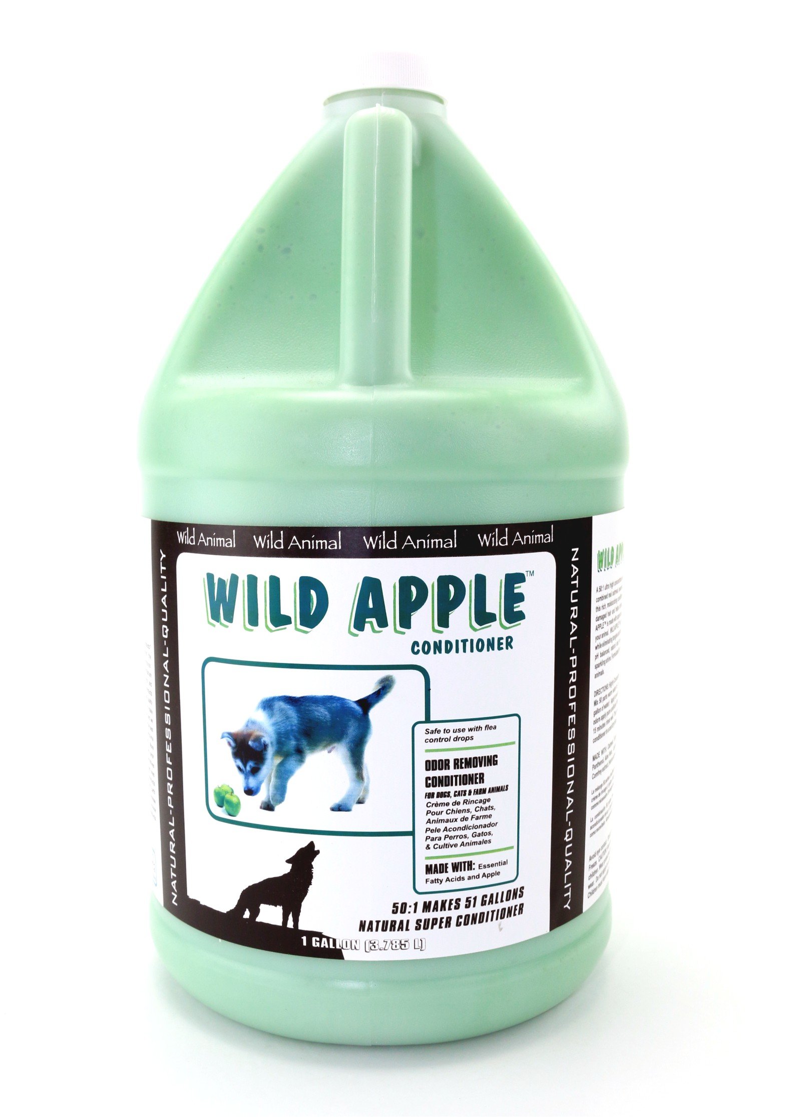Wild Animal Wild Apple 50:1 Concentrate Gallon Conditioner for Horses & Livestock - Promotes Healthy Coat & Skin - Ideal for Show Animals, Daily Grooming & Winter Care