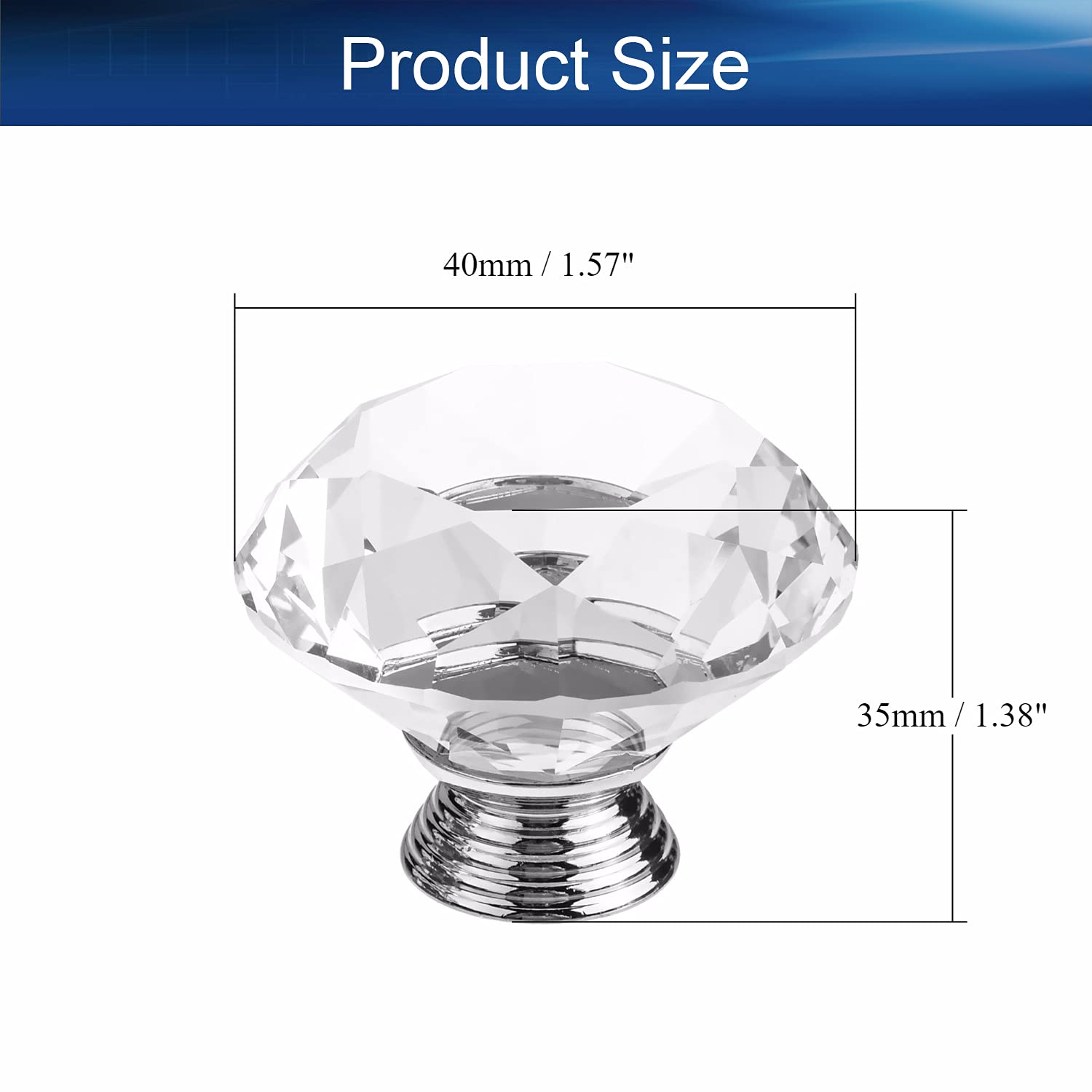 Crystal Plastic Pull Handle Cabinet Knobs - 2Pcs Transparent Drawer Handles for Cupboard, Dresser, Bookcase & Wardrobe - Easy Installation & Modern Home Decor Upgrade