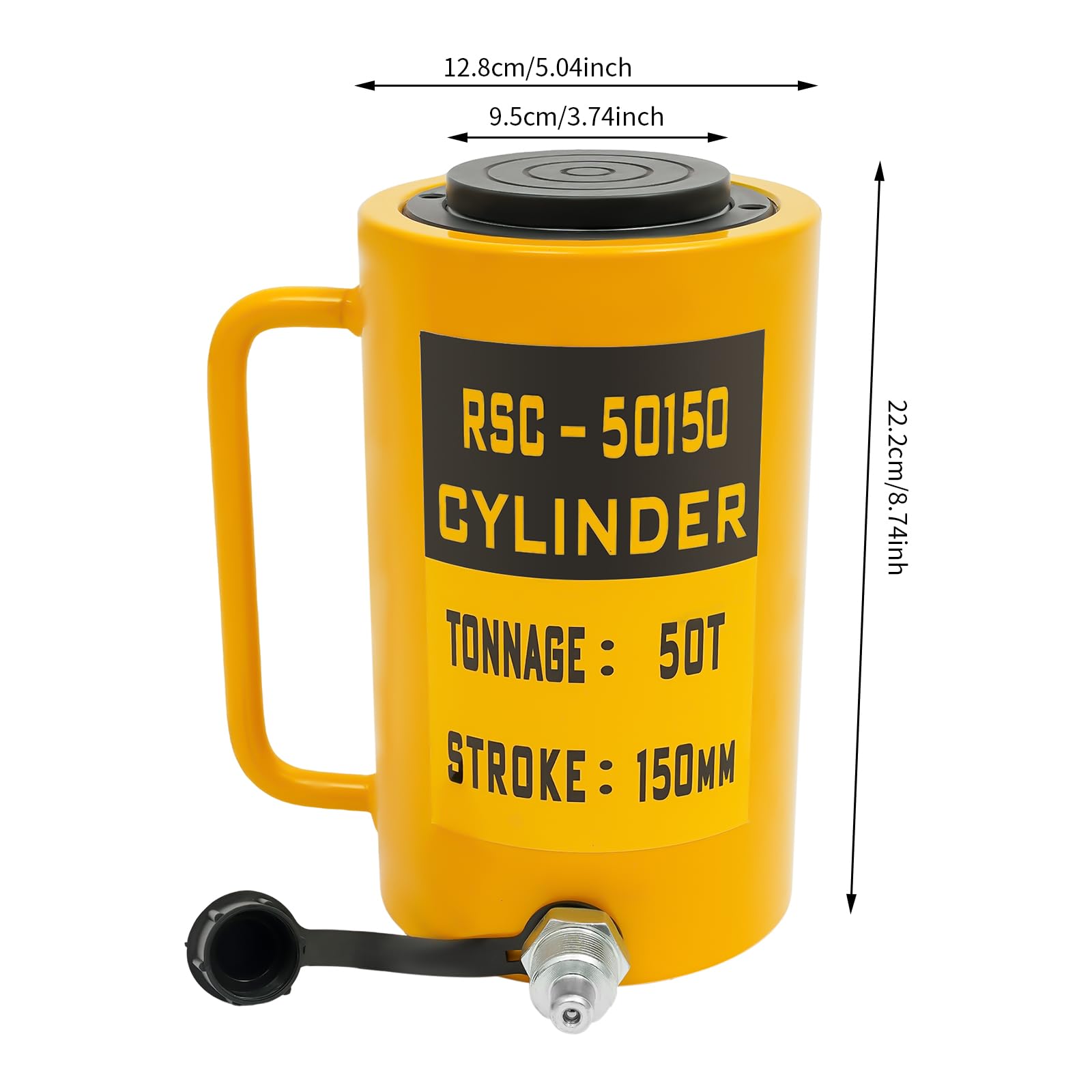 50T Hydraulic Cylinder Jack 6 Inch - Heavy Duty 6 Stroke Hydraulic Lifting Ram for Trucks & Tractors - Single Acting Hydraulic Cylinder for Bending, Straightening, Pulling - Ideal for Auto Repair, Farm Equipment Maintenance & Industrial Applications