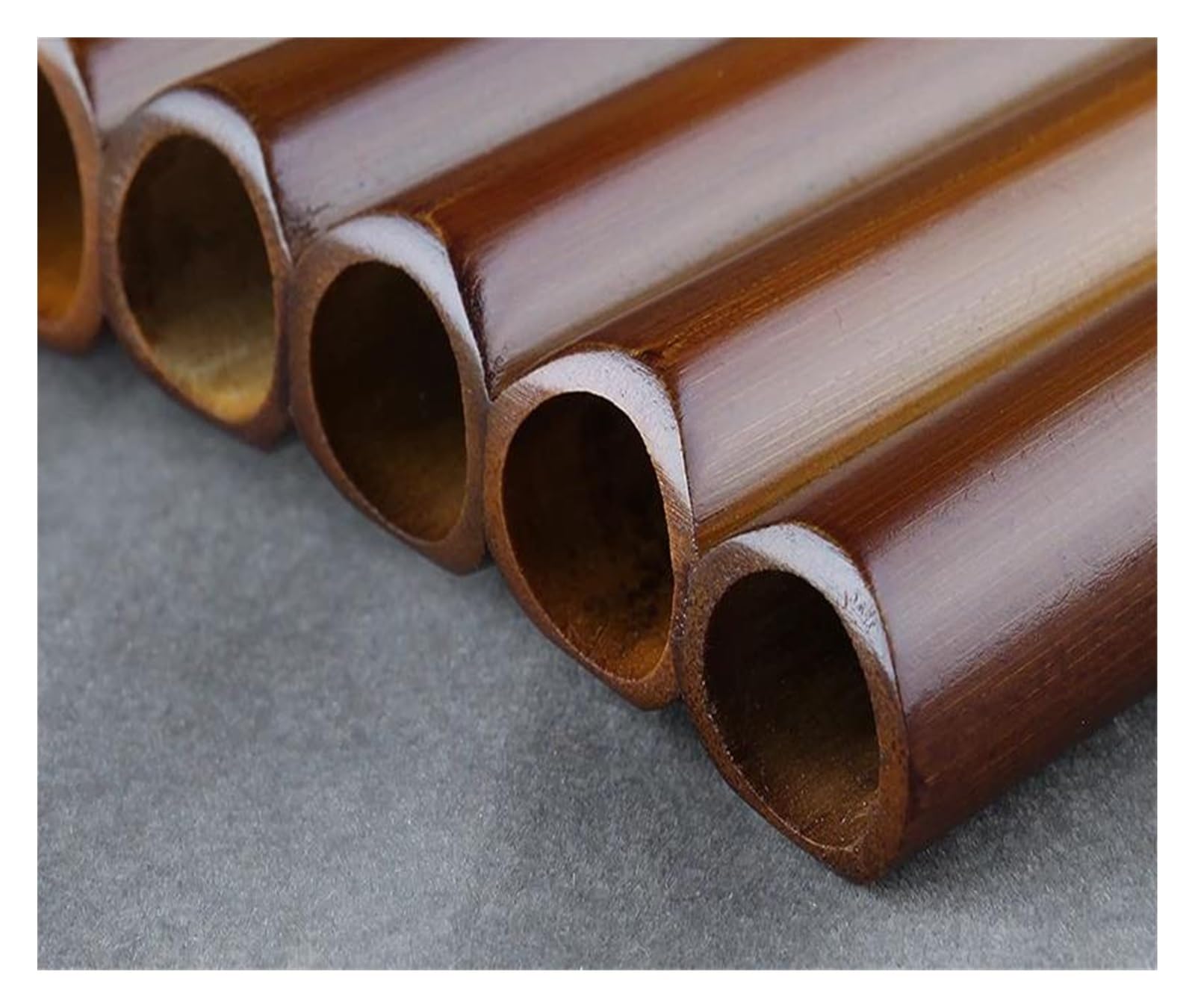 **8-Tube Pan Flute in G Key - Handmade Brown Bamboo Woodwind Instrument for Beginners - Perfect for Meditation, Music Therapy & Folk Performances**