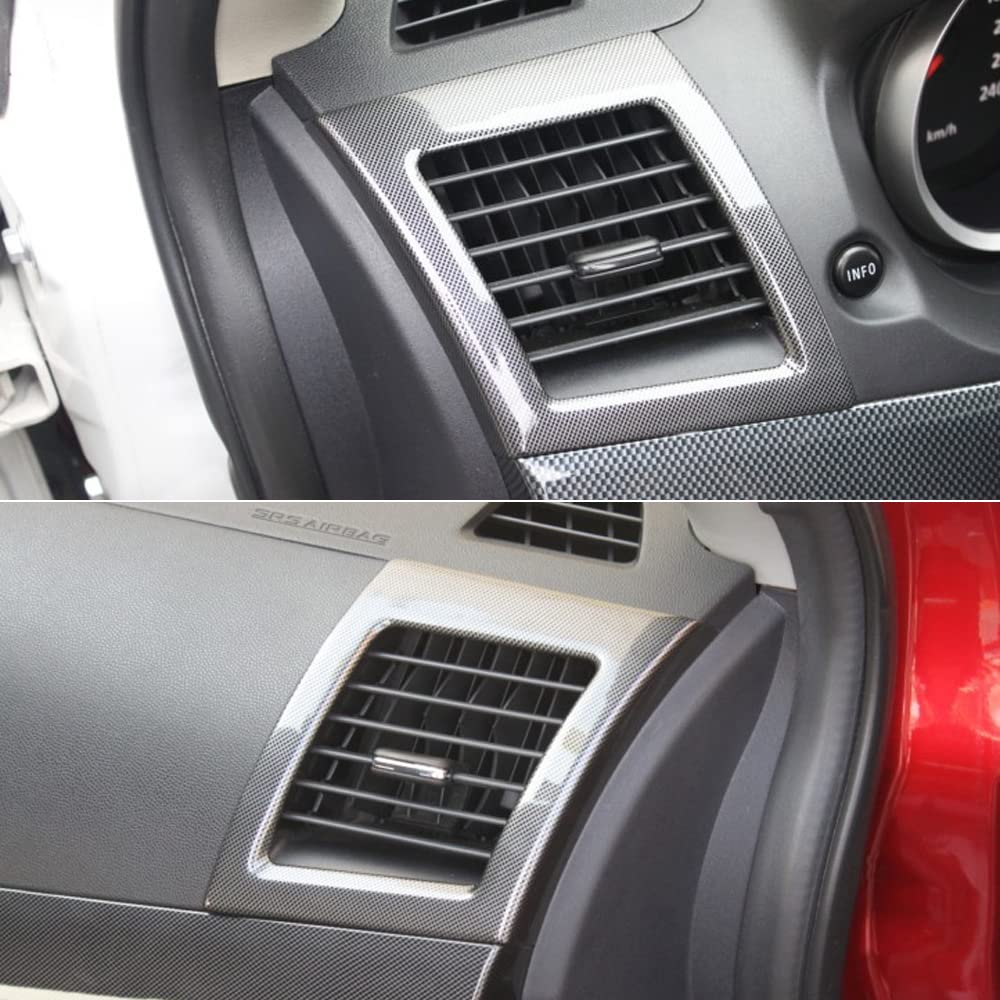 Carbon Fiber Side Air Vent Cover Trim for Mitsubishi Lancer 2008-2017 - 2pcs Black Car Accessories | Enhance Style & Airflow for Sporty Look