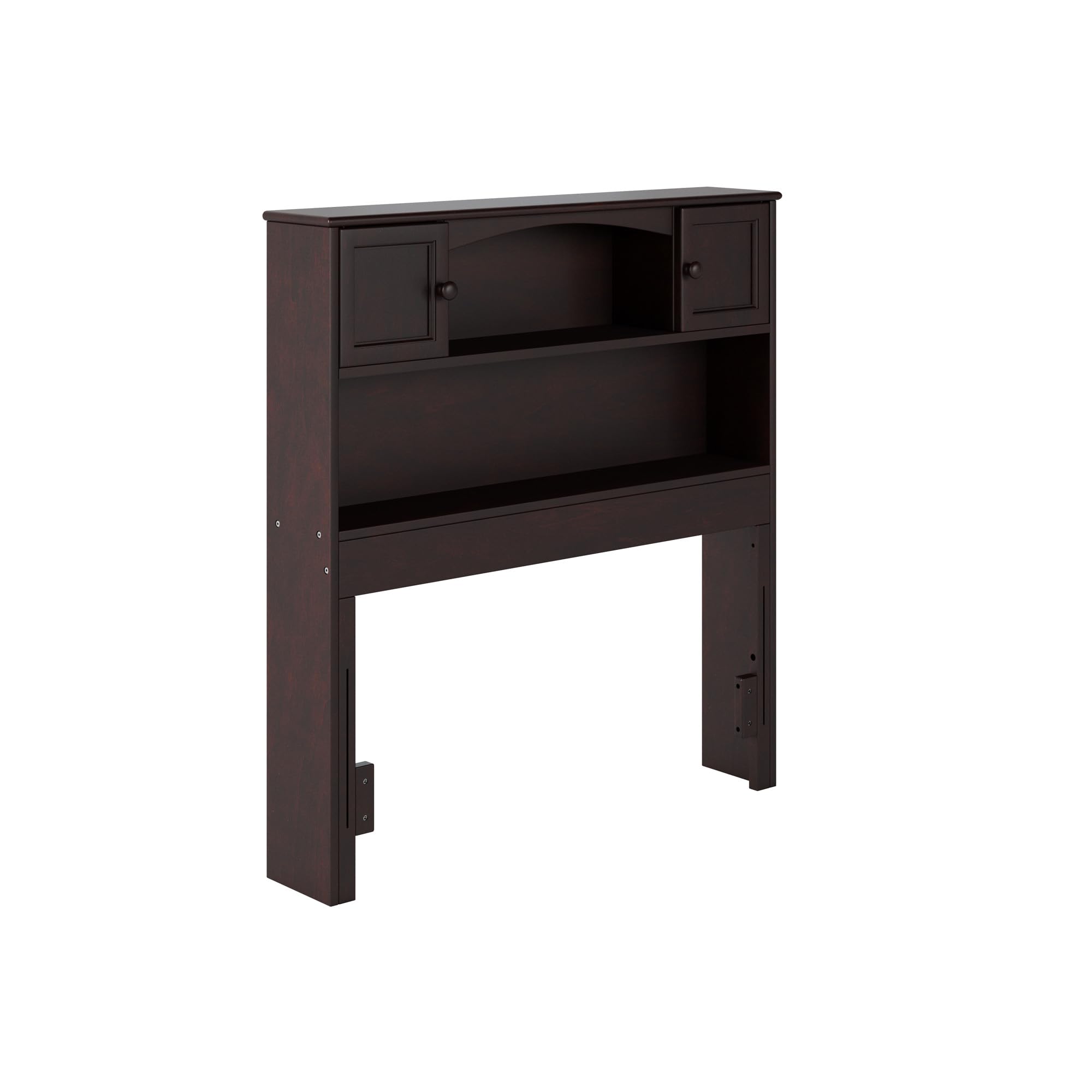 AFI Newport Twin Size Bookcase Headboard with USB Charging Ports - Espresso Finish - Space-Saving Storage Solution for Small Bedrooms & Dorm Rooms