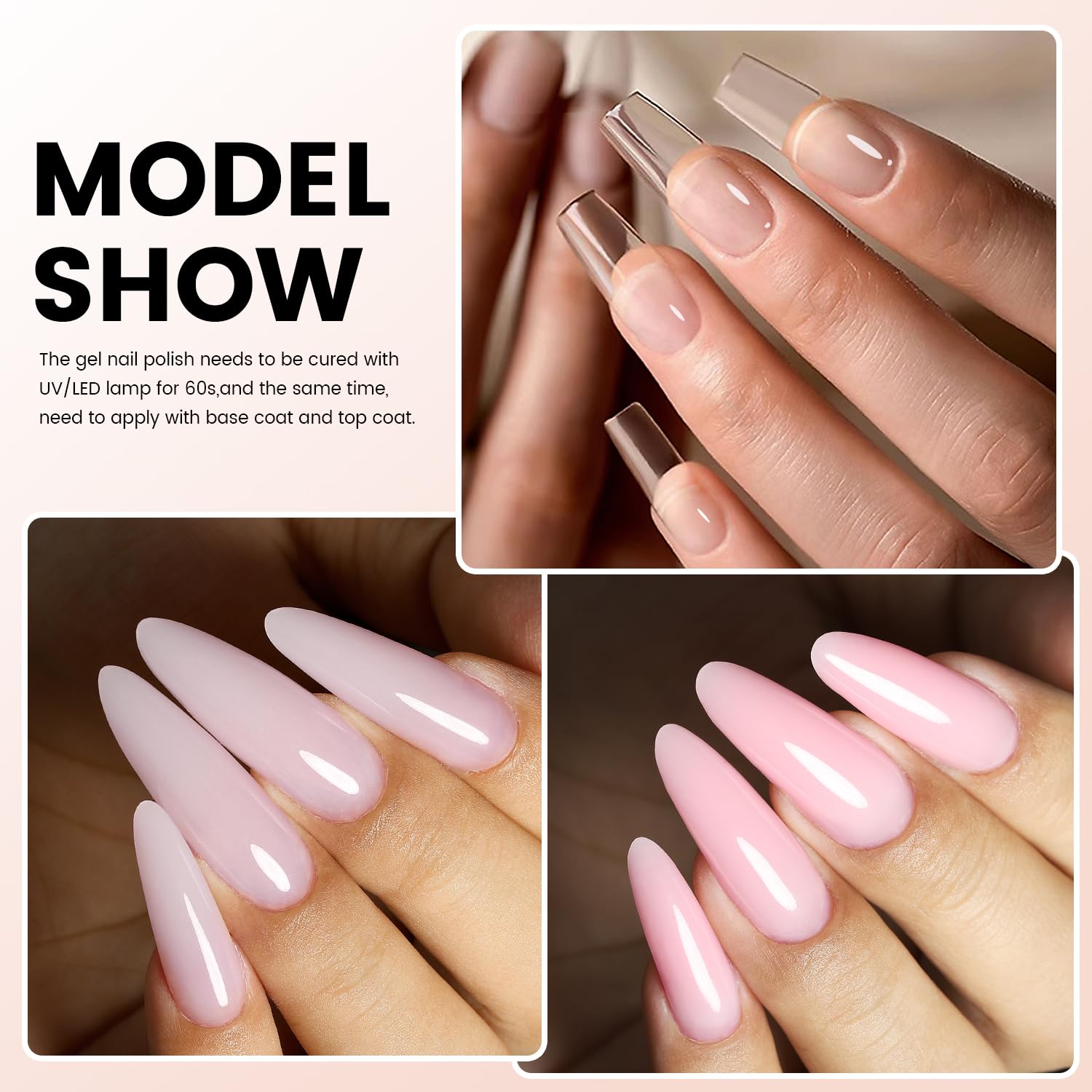 YOKEFELLOW Builder Gel Nail Kit - 3 Colors (White, Pink) Poly Gel with UV Lamp, Complete DIY Nail Extension Starter Kit for Salon-Quality Manicures at Home, Perfect for Nail Art & Acrylic Nail Designs