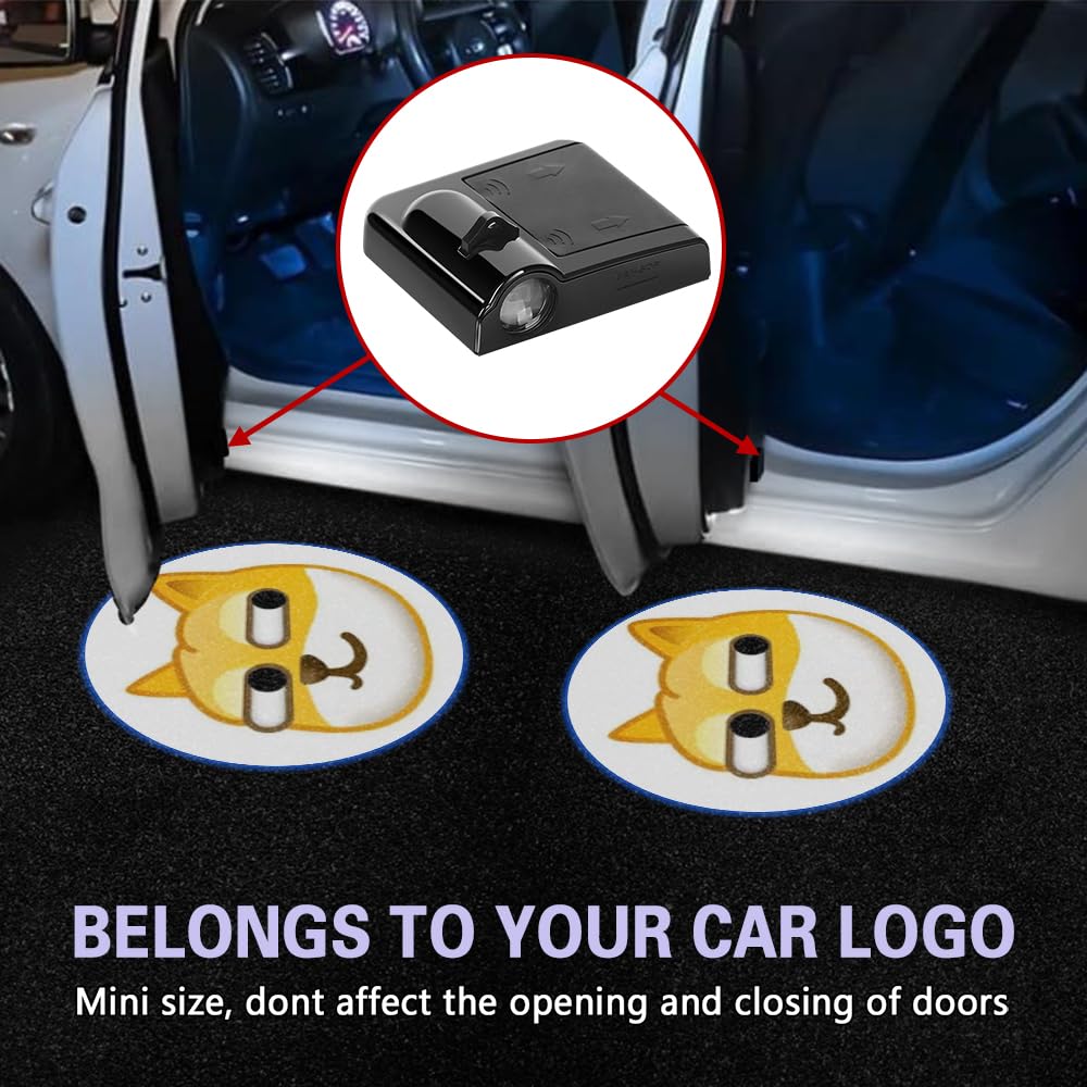 2PCS Universal Car Door Projector Lights - LED Ghost Shadow Welcome Lights for Cars, Trucks & SUVs | Wireless Logo Projector for Door Step Lighting | Perfect for Nighttime Safety & Custom Style