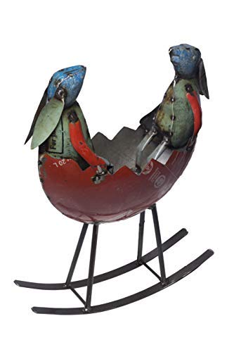 Handcrafted Recycled Iron Rocking Rabbit Easter Decor - Unique Collectible Figurine for Home, Office & Garden - Perfect for Christmas, Halloween & Easter Party Decorations - Ideal Gift for Animal Lovers & Home Decor Enthusiasts