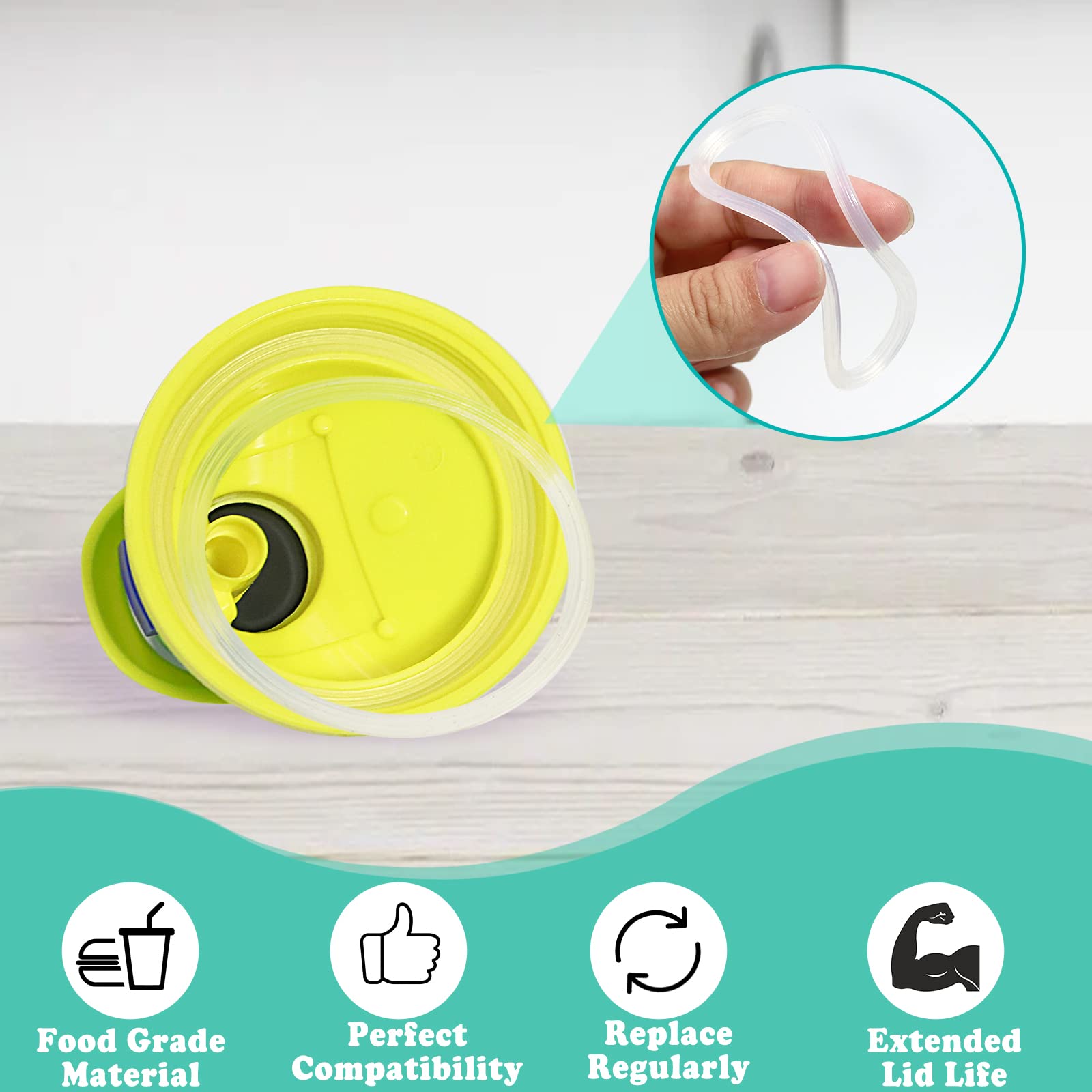 Owala Water Bottle Replacement Rubber Lid Sealing Ring - 5 Pack Gasket Seal Kit with Cleaning Brush for FreeSip & Flip Bottles | Leak-Proof Accessories for Gym, Hiking & Outdoor Activities