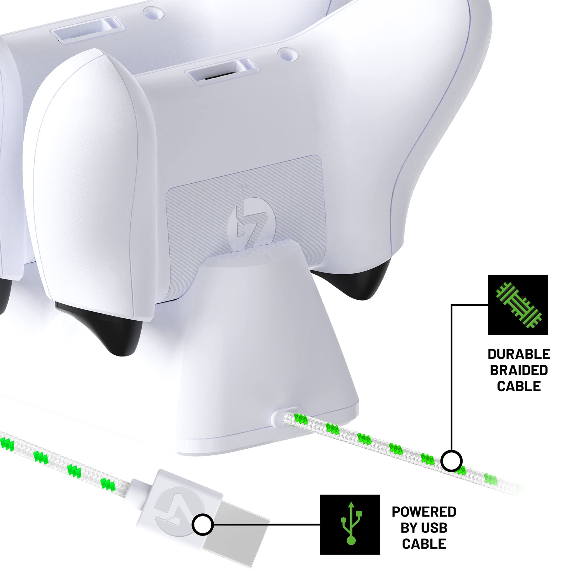 4Gamers Sx-C100 X Twin Charging Dock for Xbox Series X/S - White with 2 Rechargeable Batteries | Fast Charging Station | Gaming Accessories for Xbox Controllers | Perfect for Multiplayer Gaming Sessions