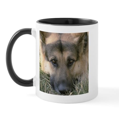 White/Black Inside - German Shepherd Face (Photo) Mug