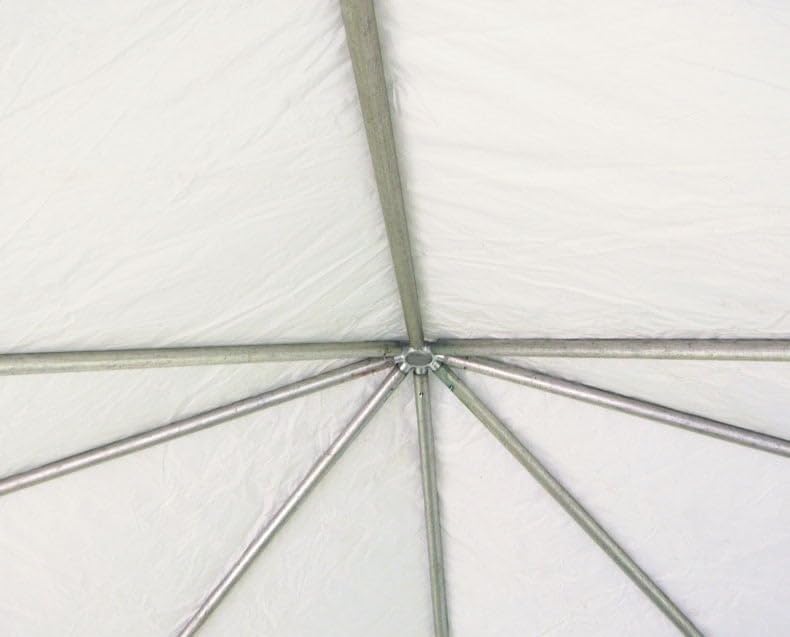20' x 20' Heavy Duty Waterproof Canopy Tent - Blue/White Commercial Party Tent for 33-80 People | Indoor/Outdoor Frame Canopy for Weddings, Festivals, Farmers Markets & Backyard Gatherings | West Coast Style Waterproof Vinyl Shelter for Events & Vendor Booths