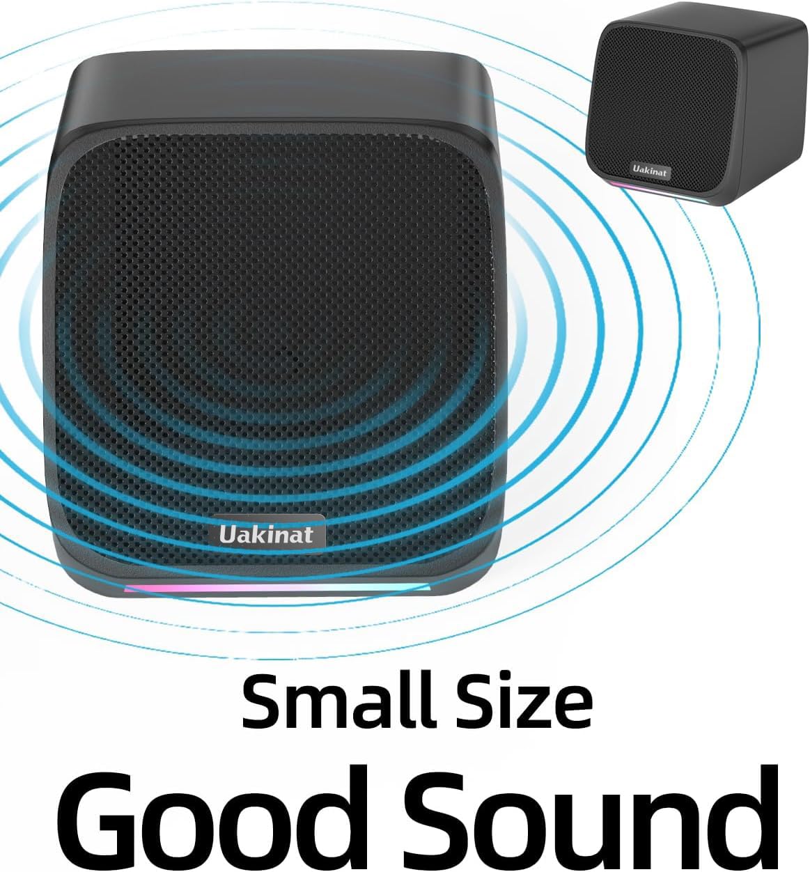 USB Powered Small Computer Speakers with 3.5mm Aux for PC, Laptop, Tablet, Phone - Compact Desktop Speakers for Home Office and Gaming Setup