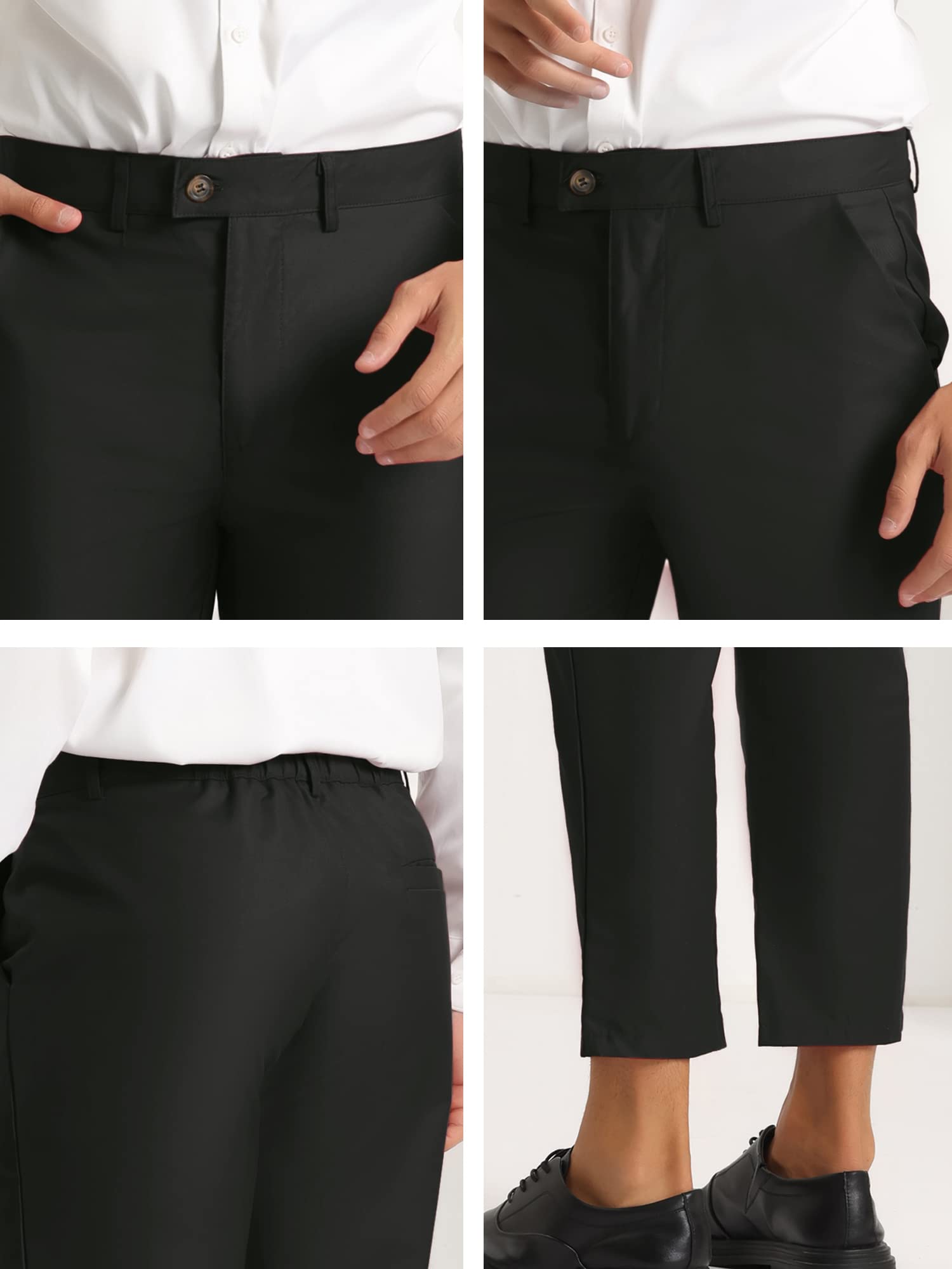 Lars Amadeus Men's Slim Fit Flat Front Dress Pants for Office, Prom & Formal Events - Professional Business Attire & Wedding Guest Outfits